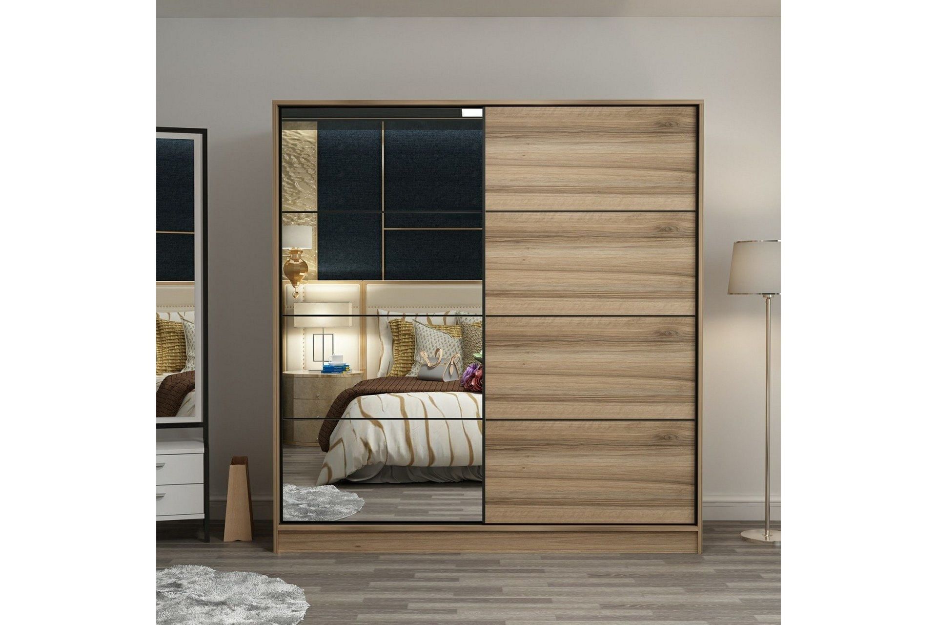 fruitland garderob med spegel - brun