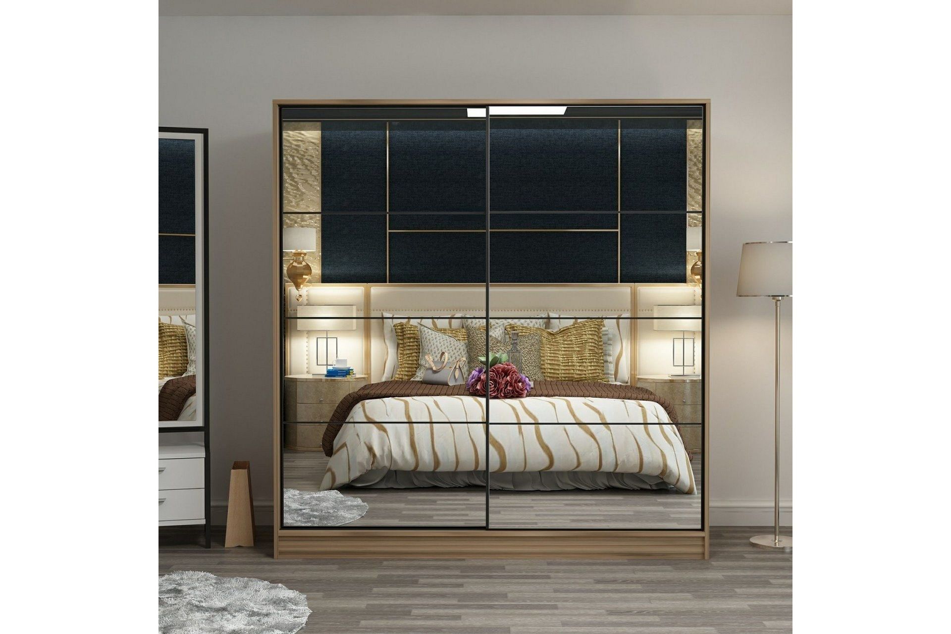 fruitland garderob med spegel - brun