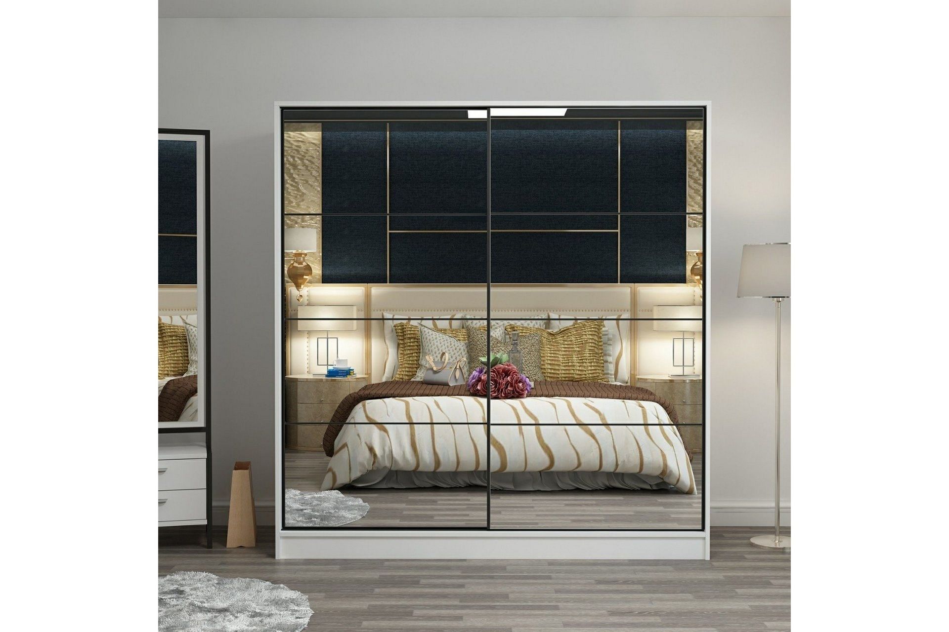 Fruitland Garderob med Spegel - Vit