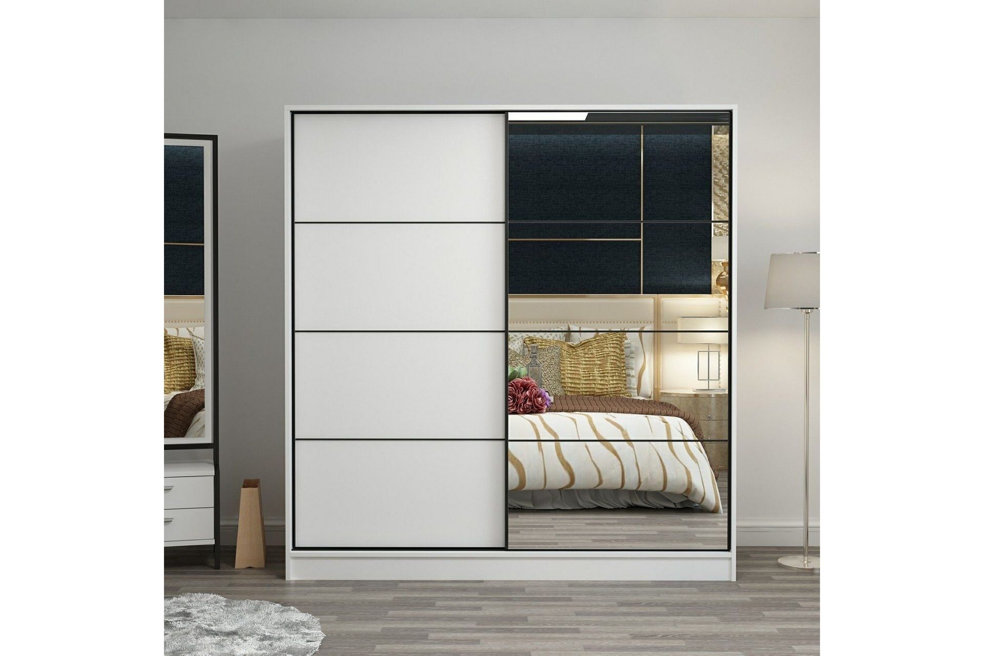 fruitland garderob med spegel - vit