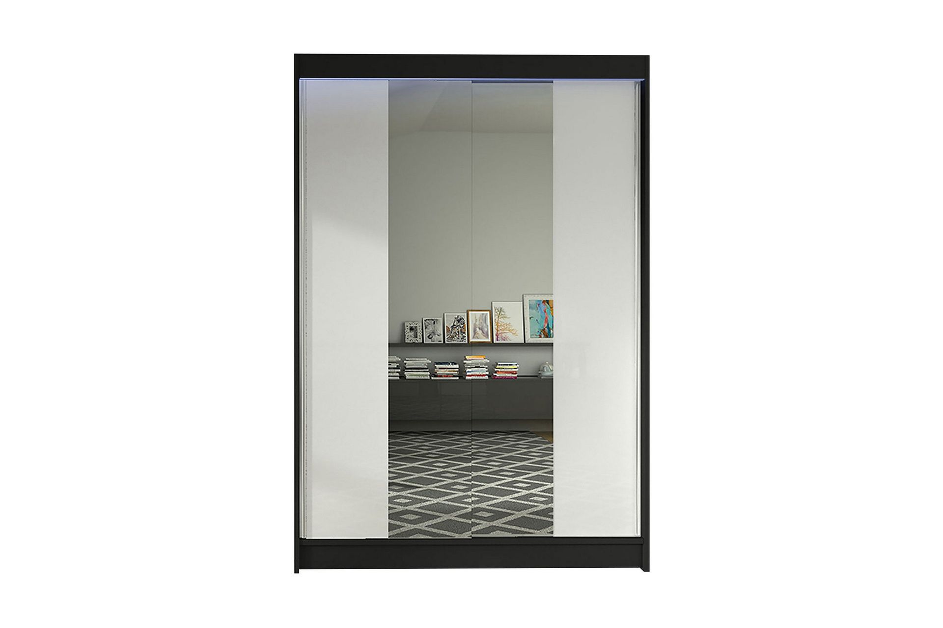 garderob + led - svart/vit/rgb led