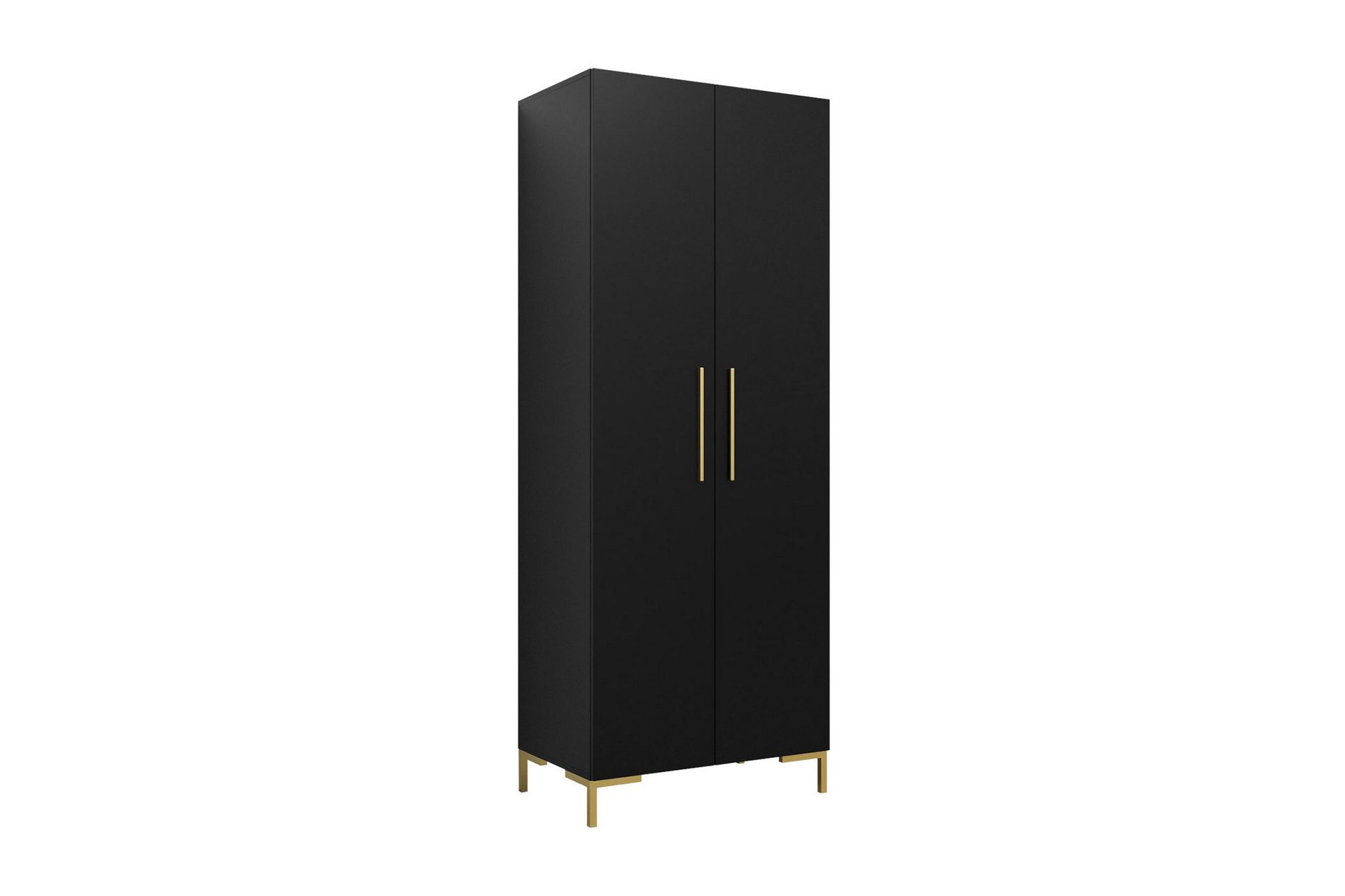 Garderob 74 cm i M&aring;lat Tr&auml; - SvartGuld