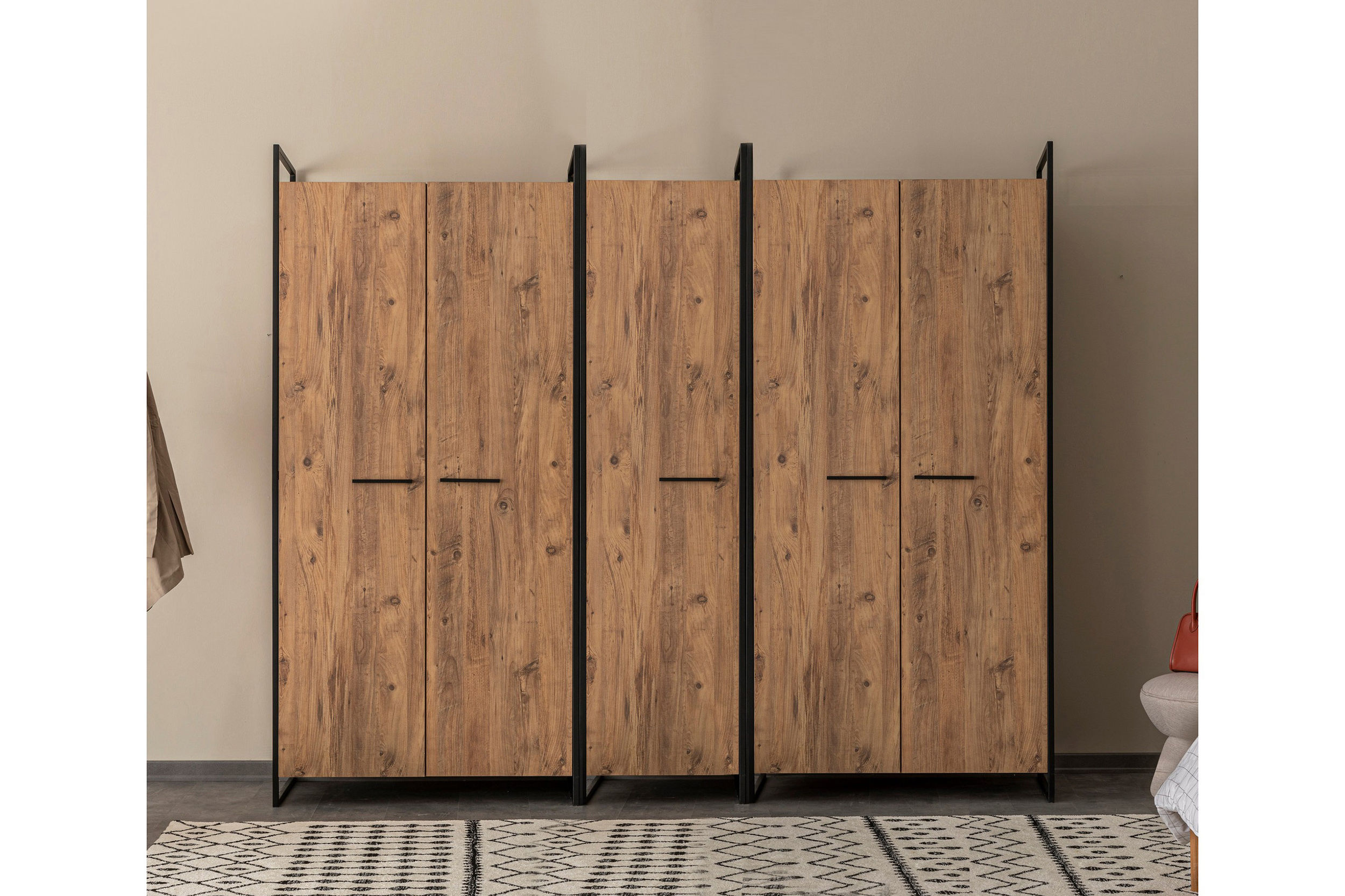 Garderob Anera 52x104 cm 5 Dörrar Natur