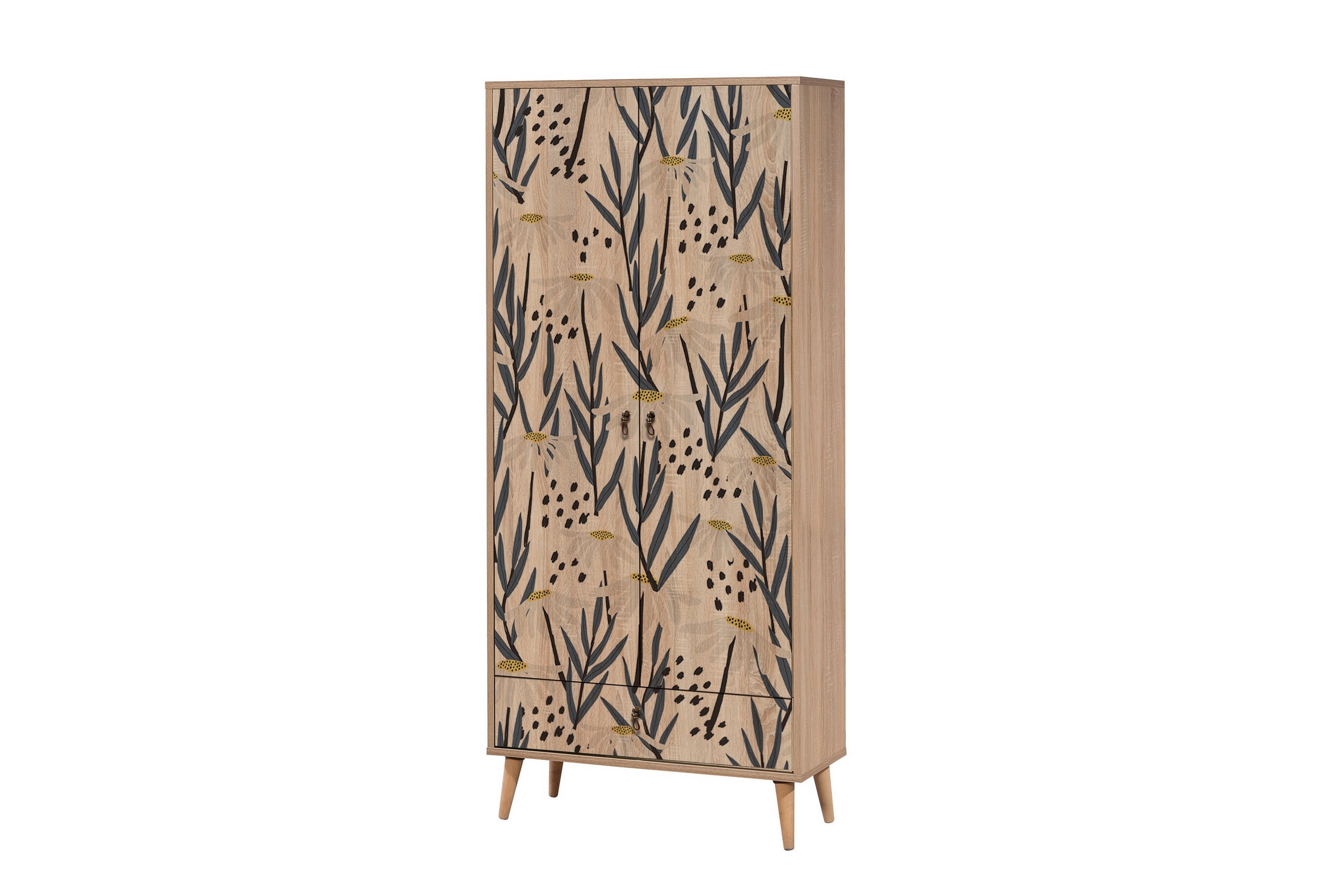 garderob bertoaria 80x190 cm brun - hanah home