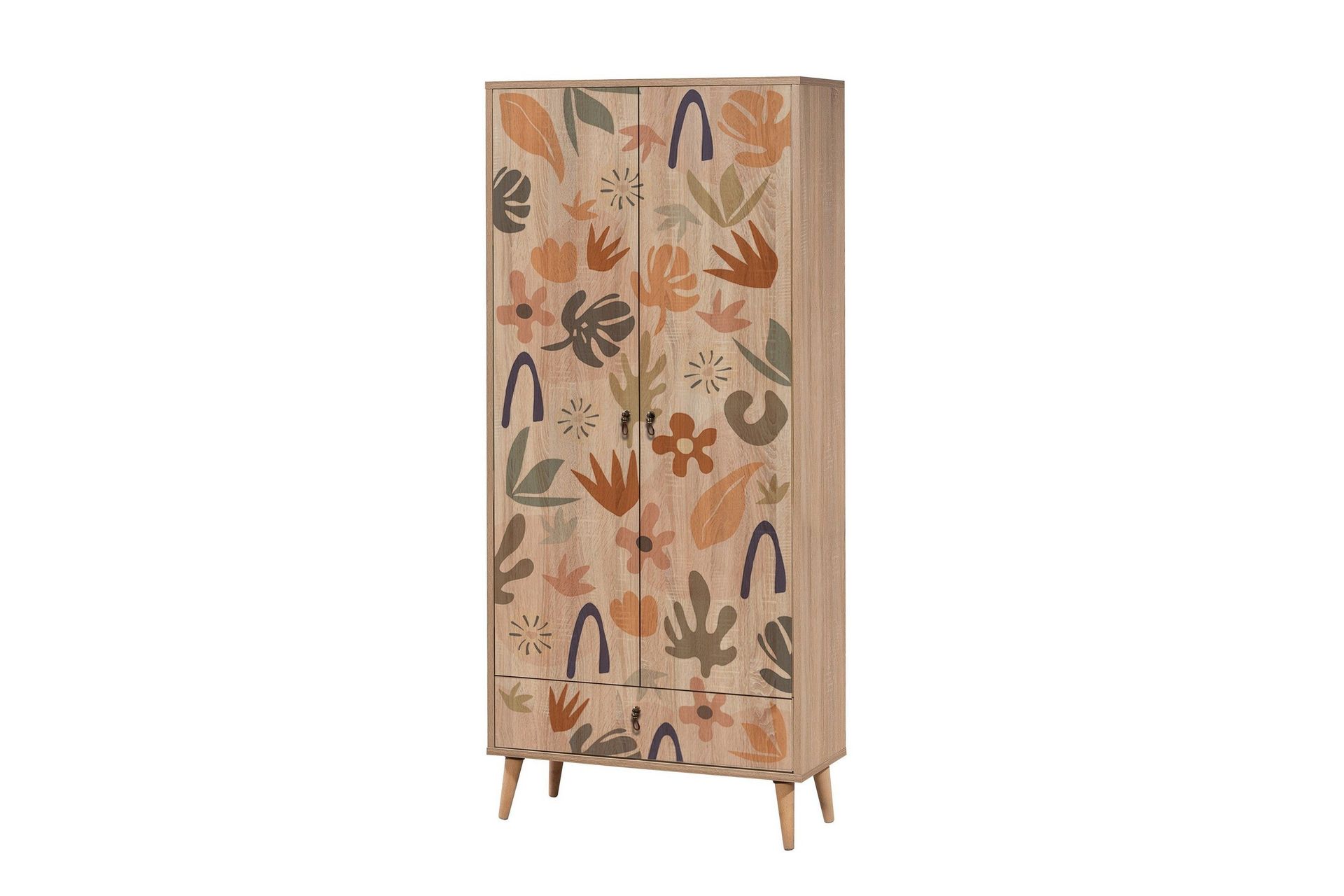 bertoaria garderob 80x190 cm brun - hanah home