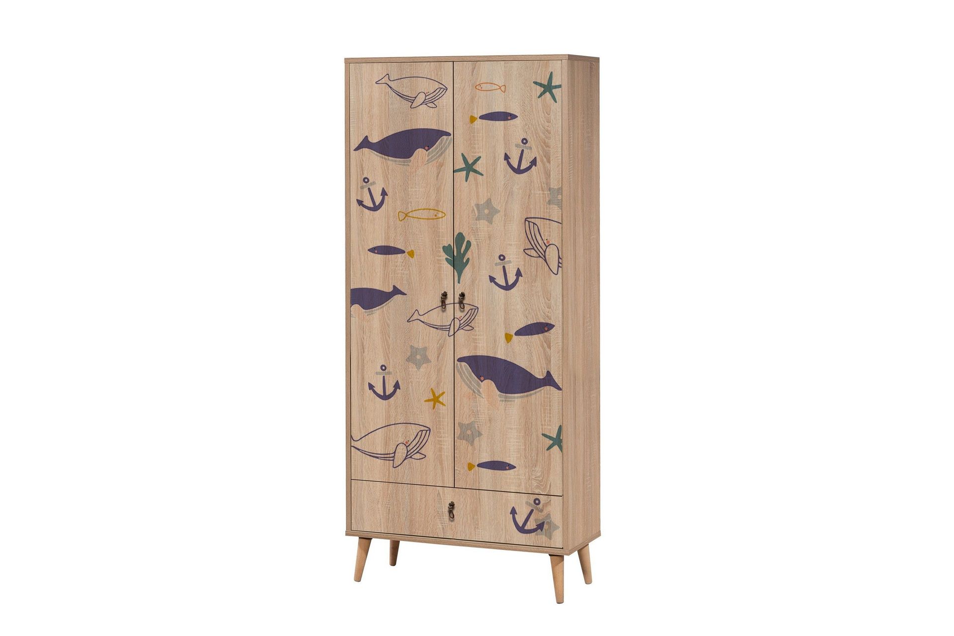 Bertoaria Garderob 80x190 cm Brun - Hanah Home