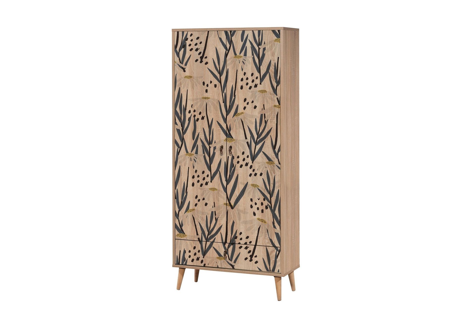 Bertoaria Garderob 80x190 cm Brun - Hanah Home