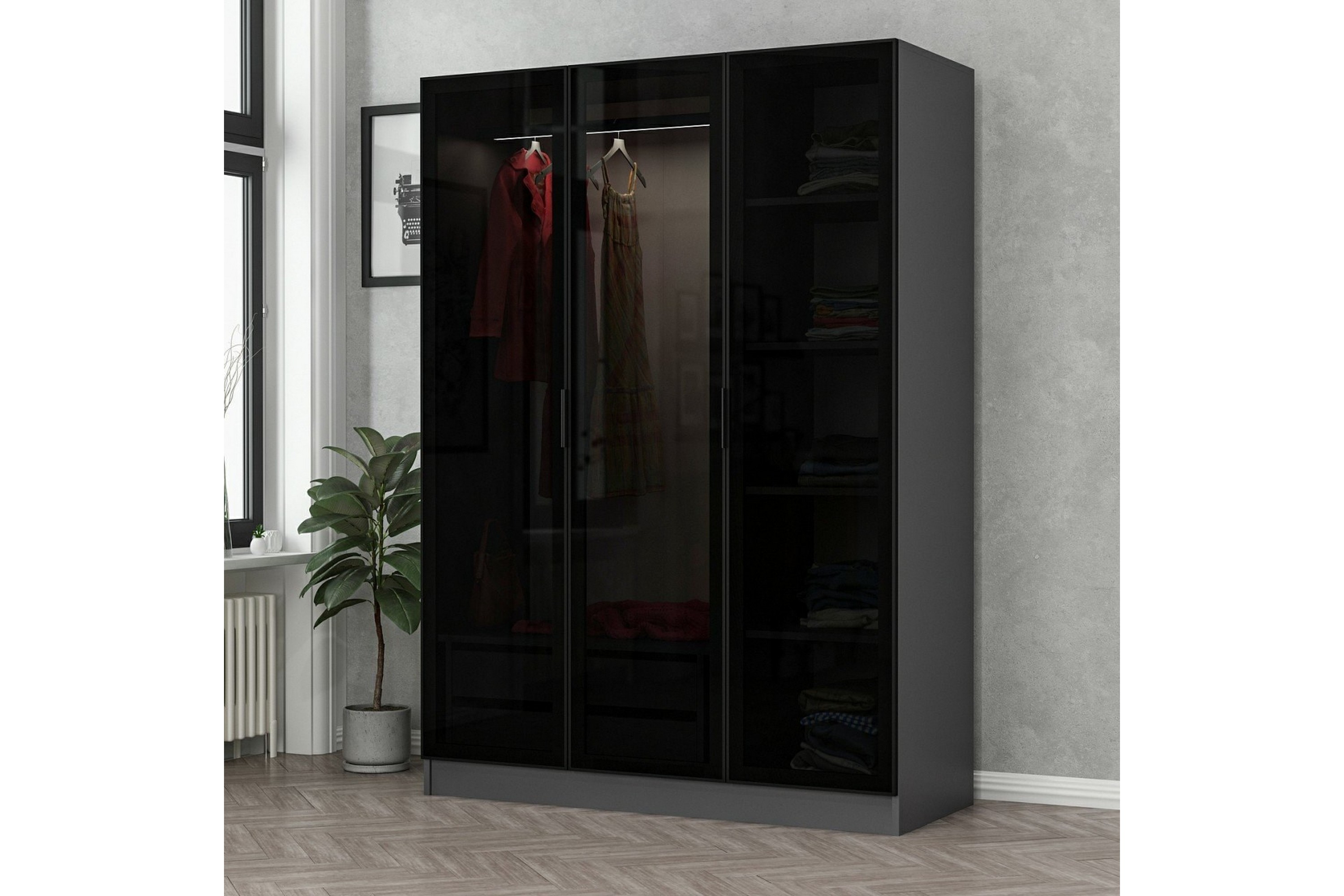 Garderob Cambrian 135 cm Antracit