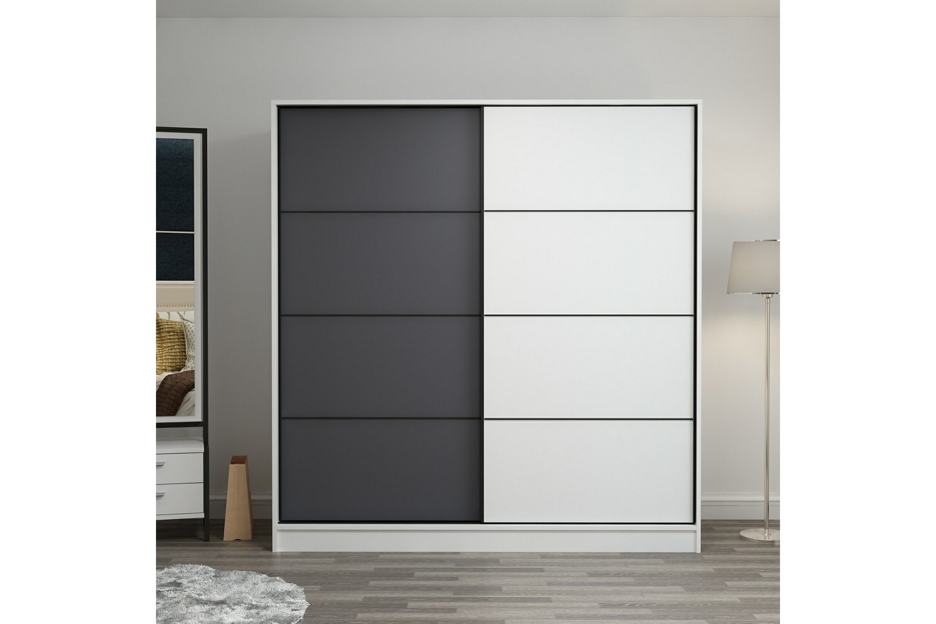 Garderob Cambrian 180 cm GråVit