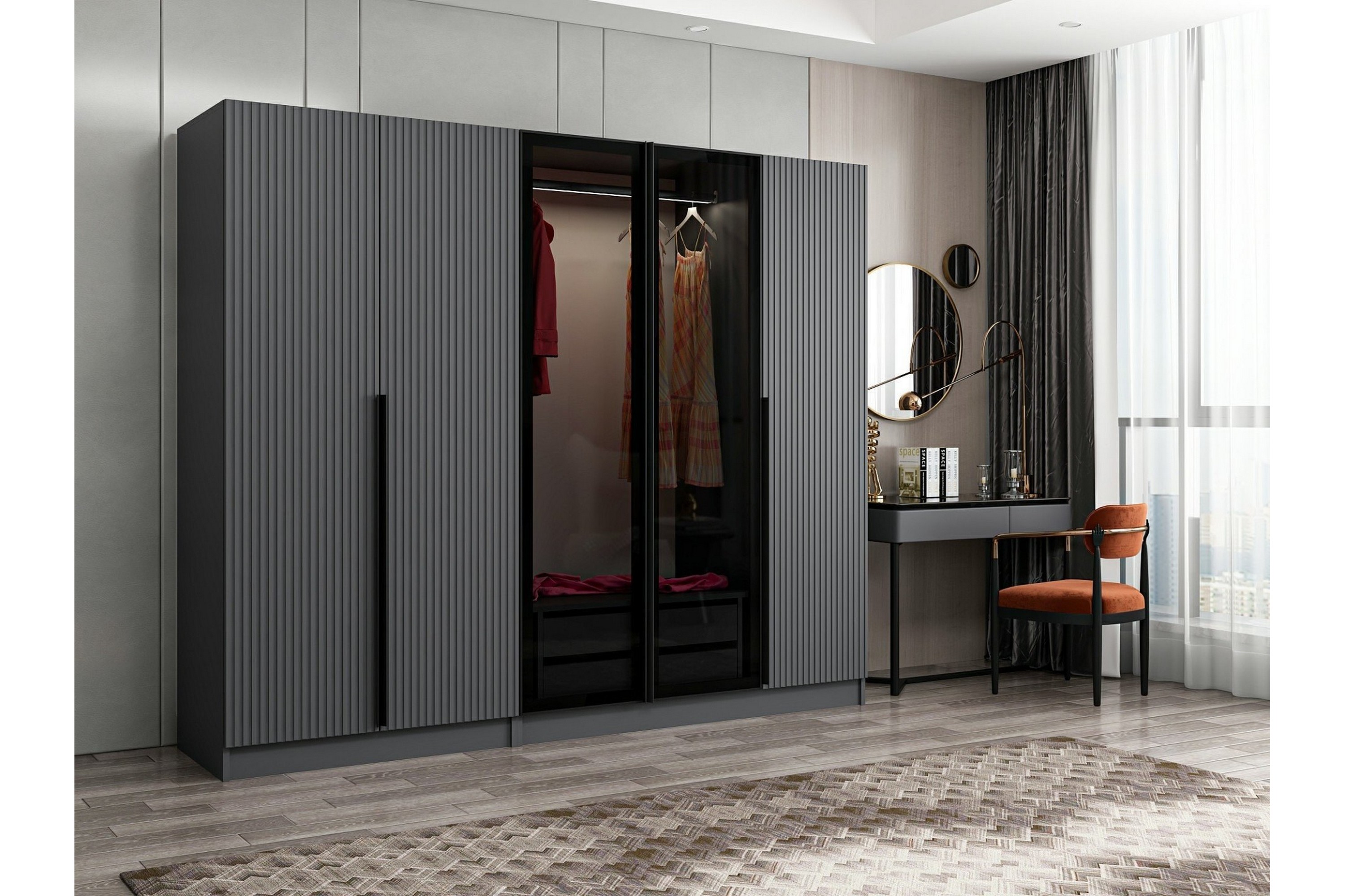 garderob cambrian 225 cm - antracit