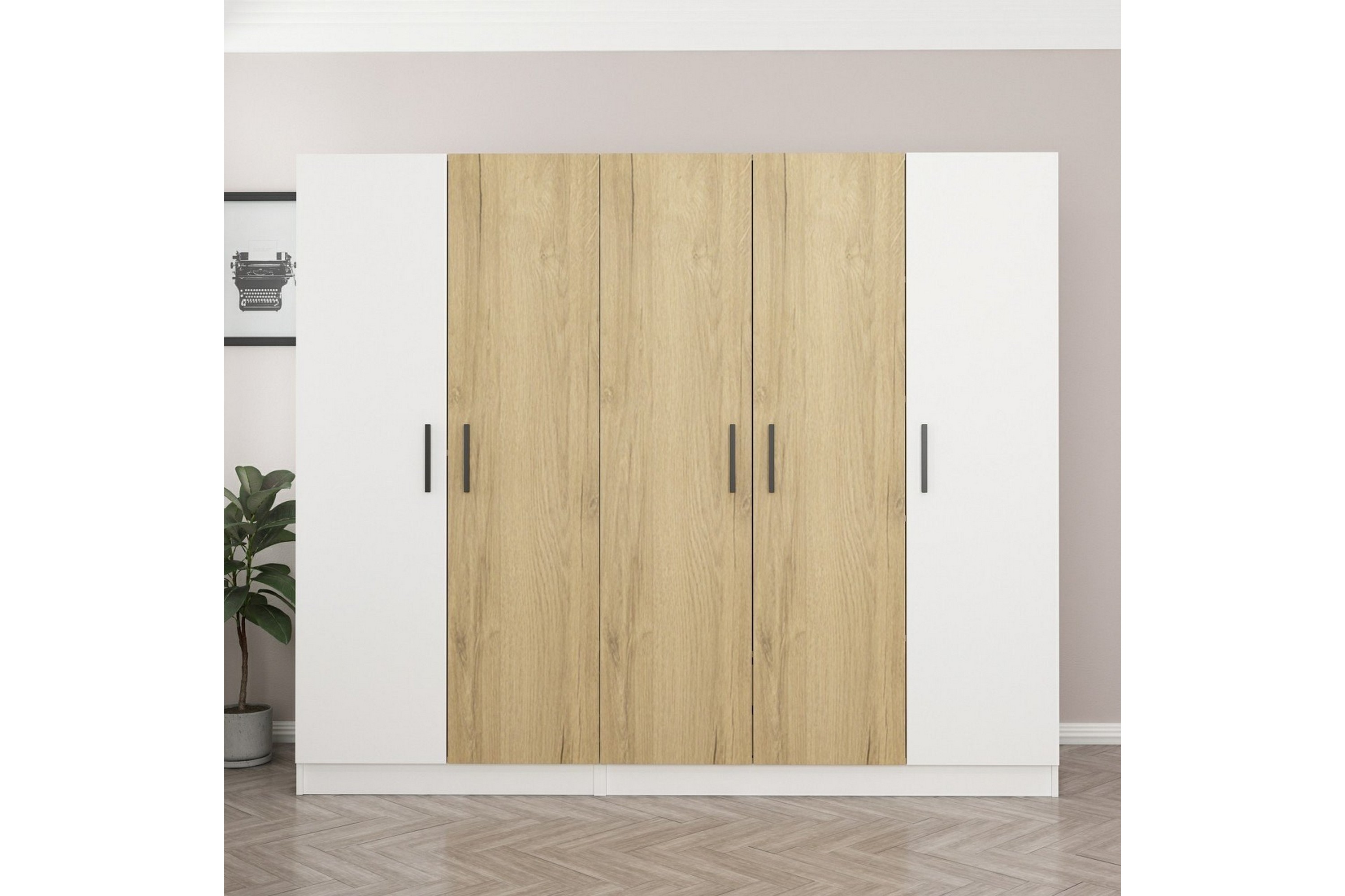 Garderob Cambrian 225 cm Brun/Vit