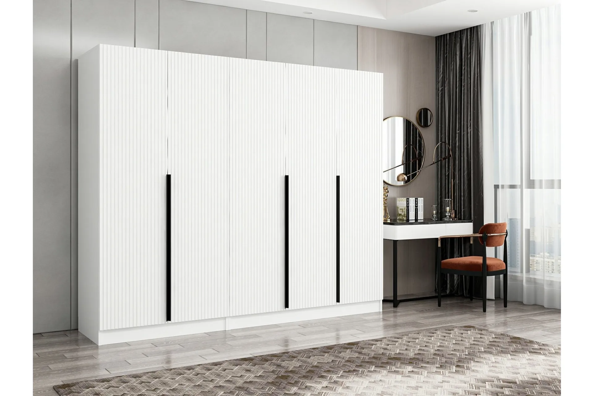 garderob cambrian 225 cm - vit