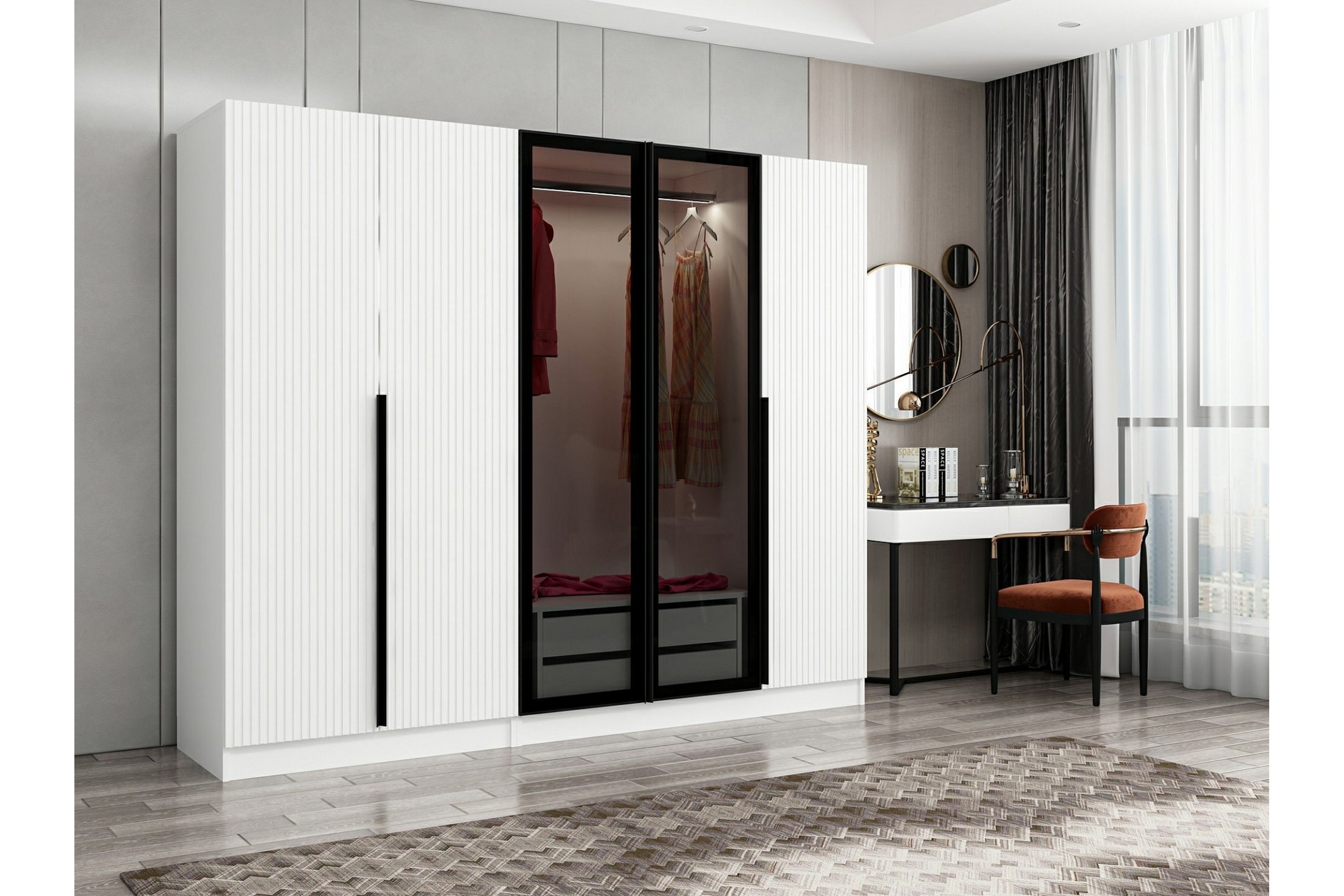 garderob cambrian 225 cm - vit