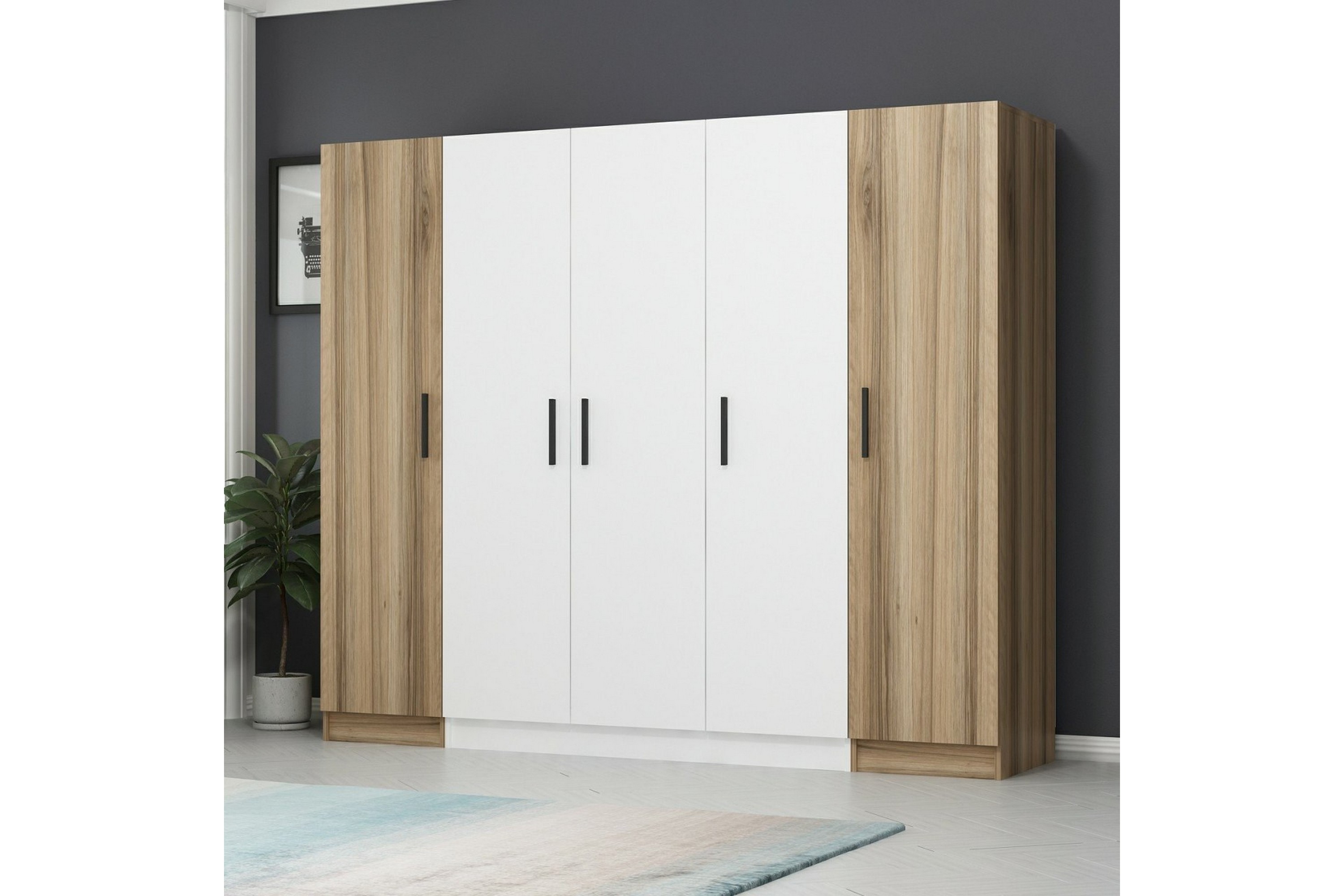 Garderob Cambrian 225 cm Vit/Brun