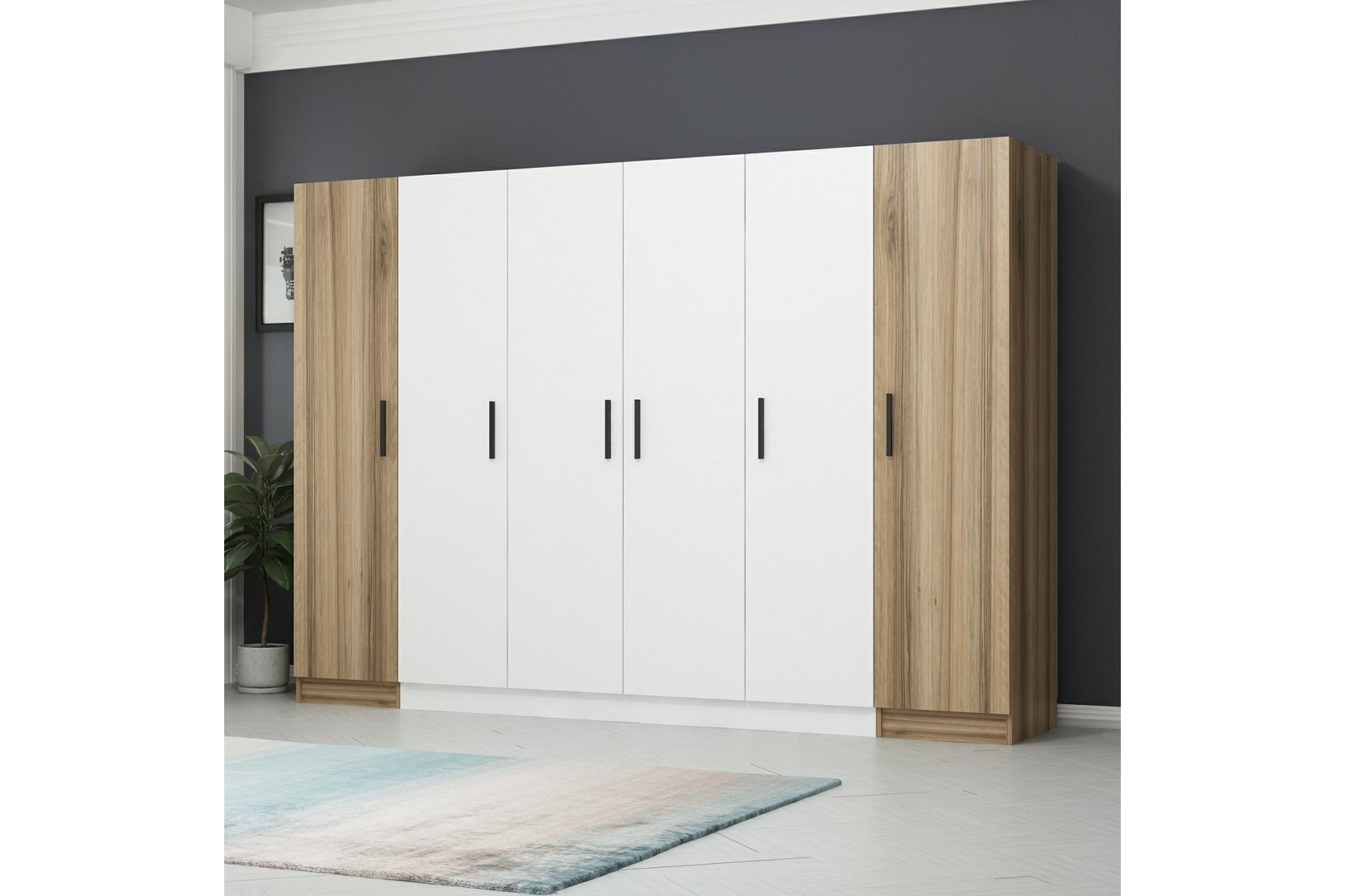 Garderob Cambrian 270 cm Vit/Brun