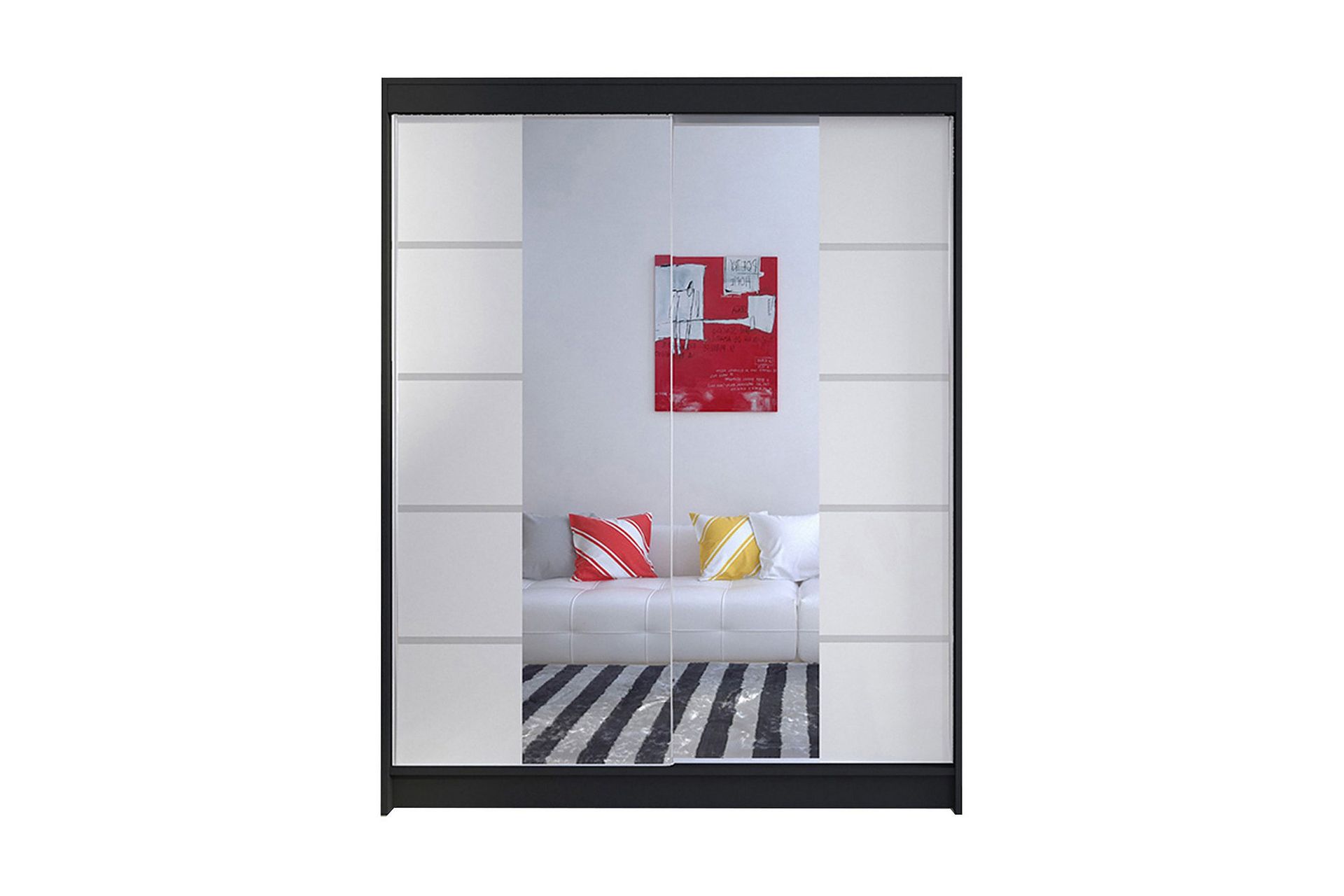 Garderob Camino LED-belysning - Svart/Vit