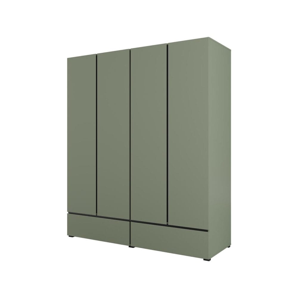 garderob cross s 4 dörrar med 2 lådor - grön
