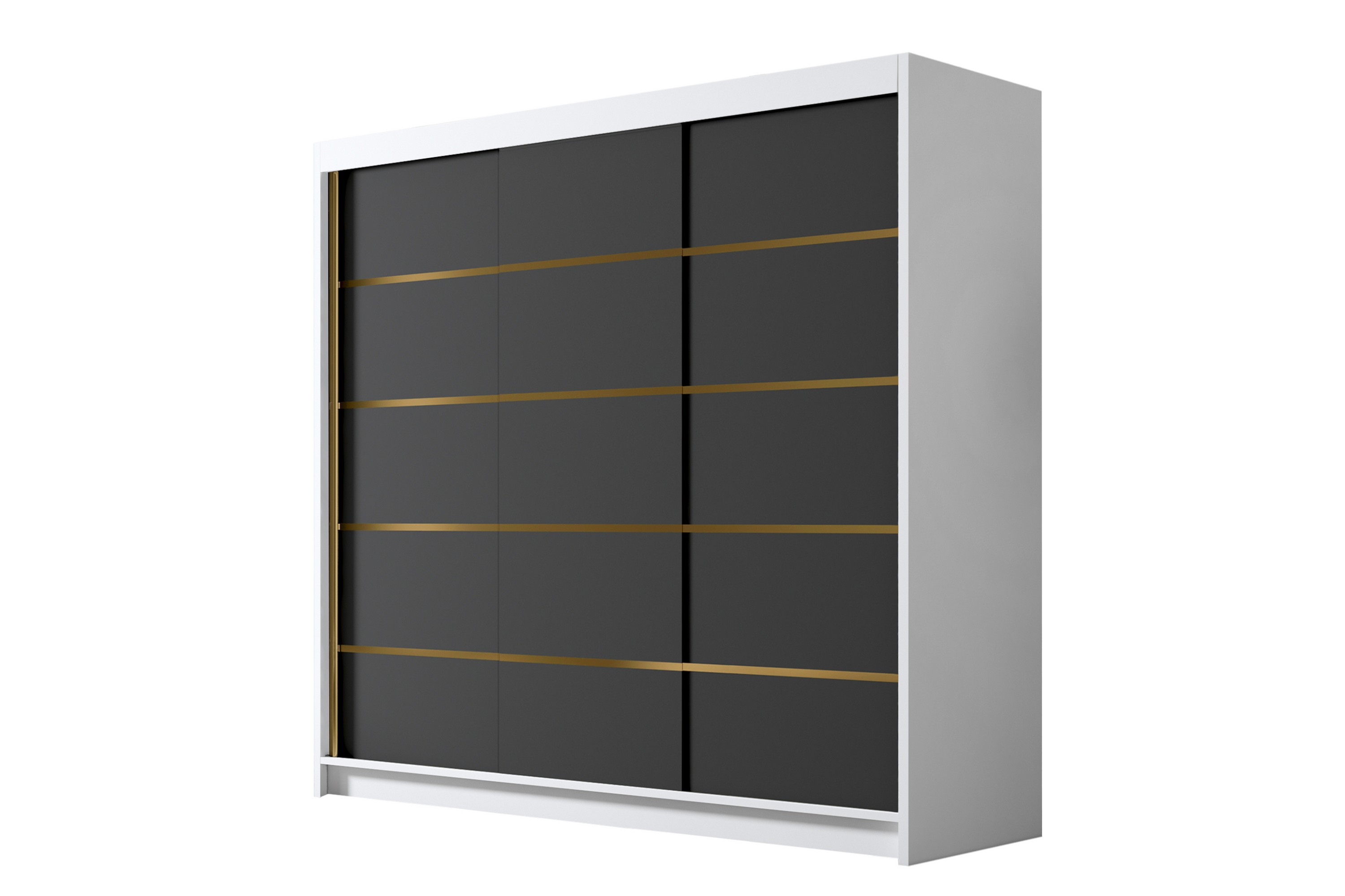 Garderob Dianna 200x215 cm Svart/Vit