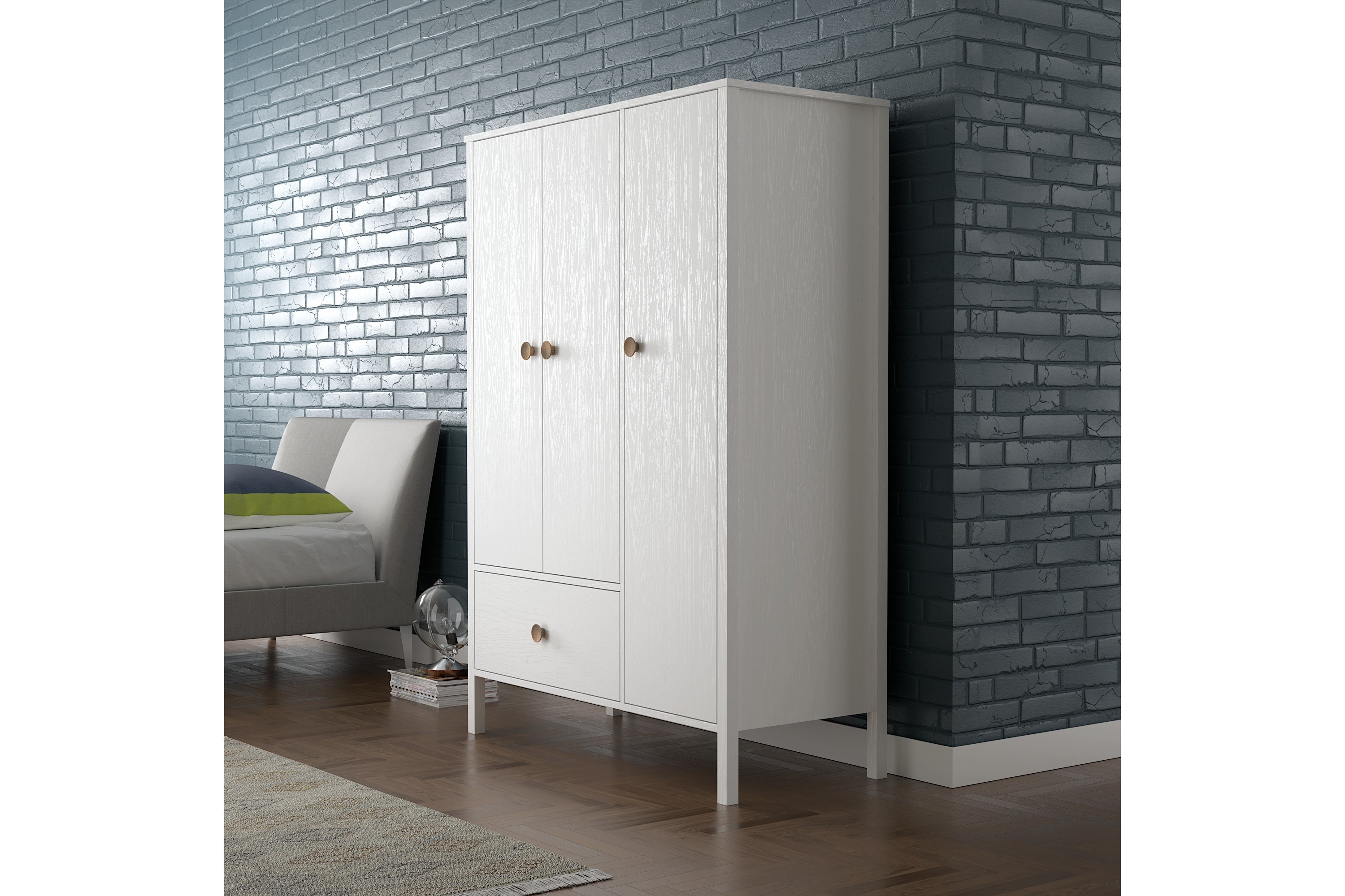 Garderob Elspet 120x172 cm Brun/Vit