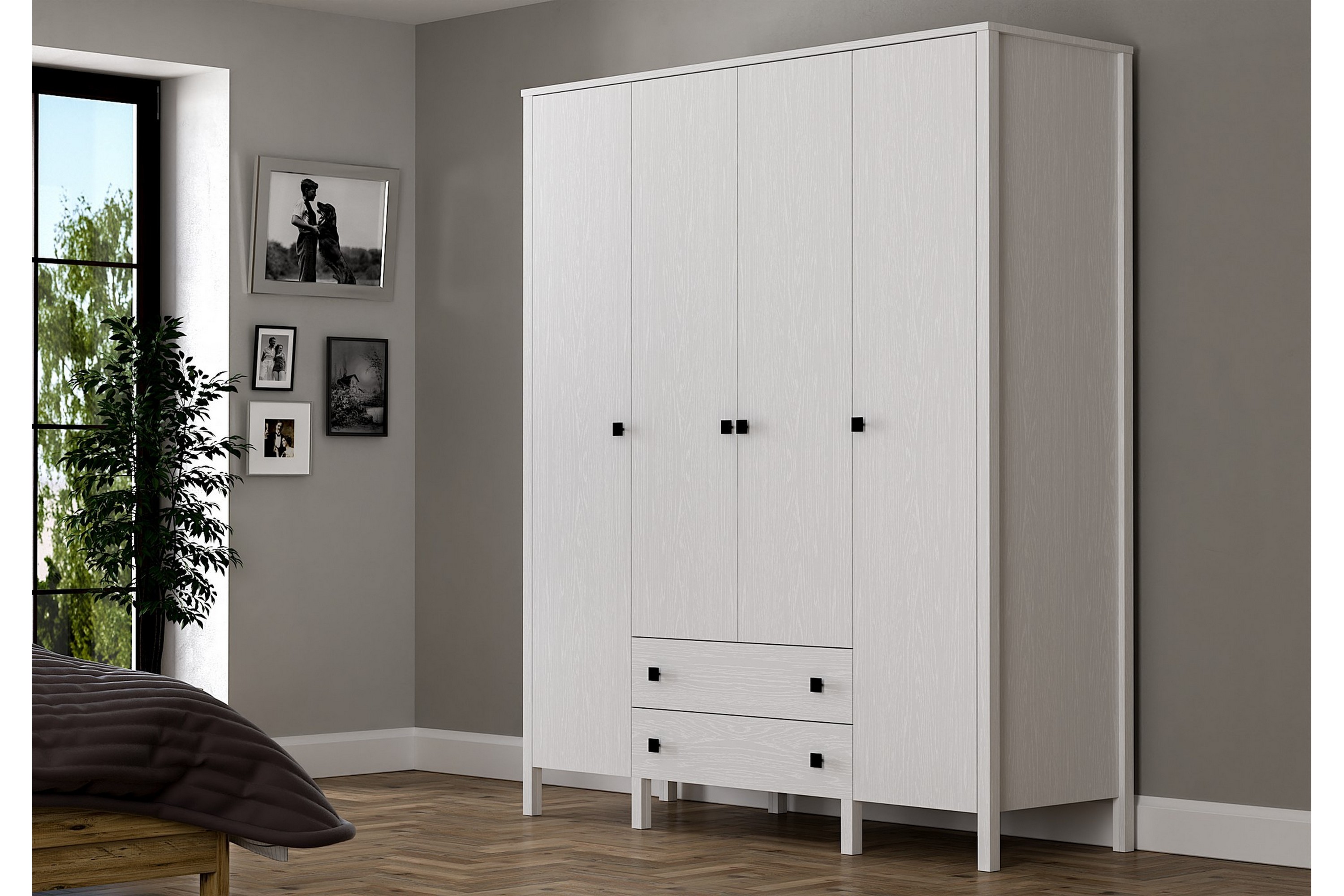 Garderob Elspet 160x195 cm Brun/Vit