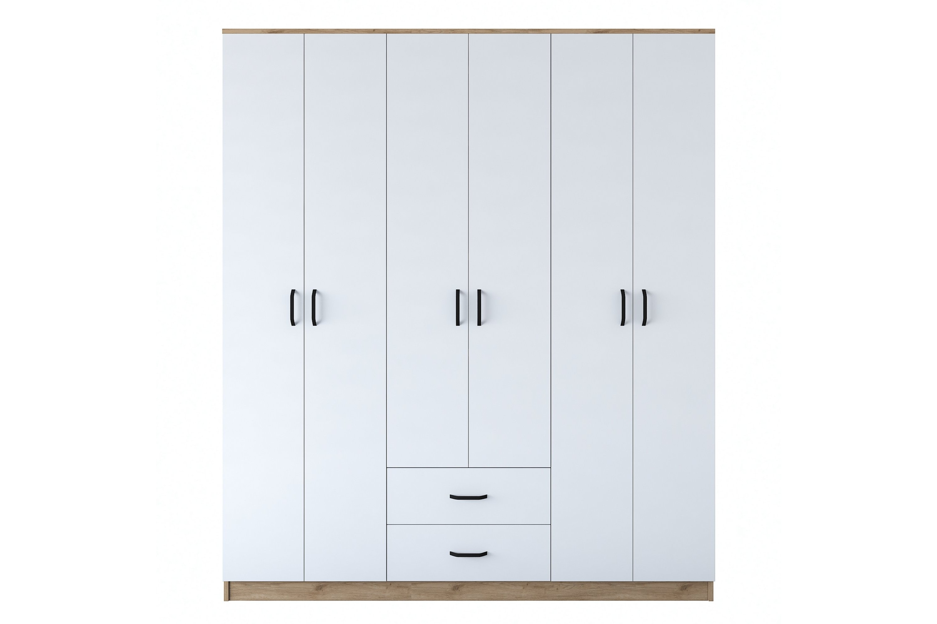 Garderob Jabhar 180x210 cm Brun/Vit Hanah Home