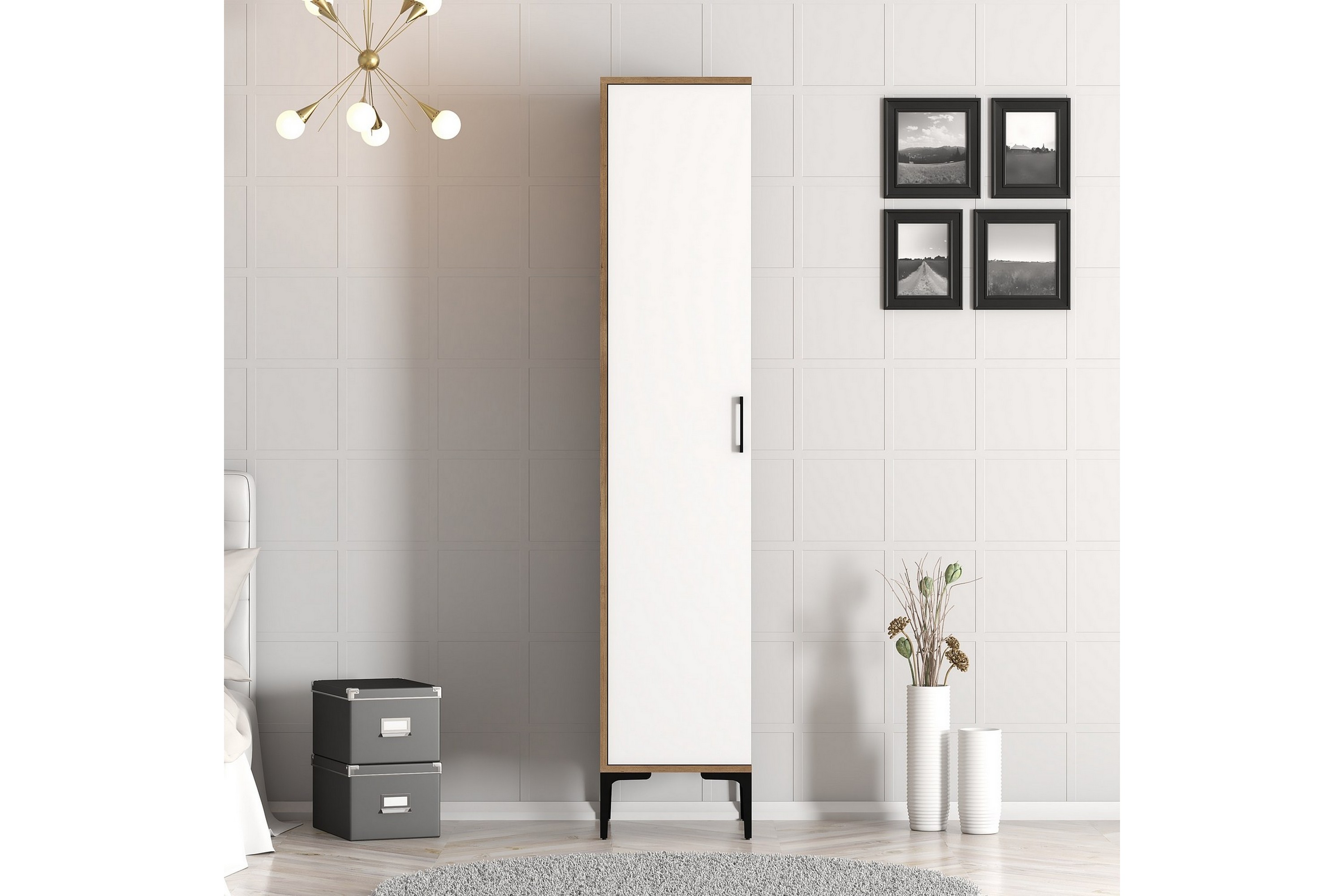 Garderob Kumsal 40 cm Valnöt/Vit
