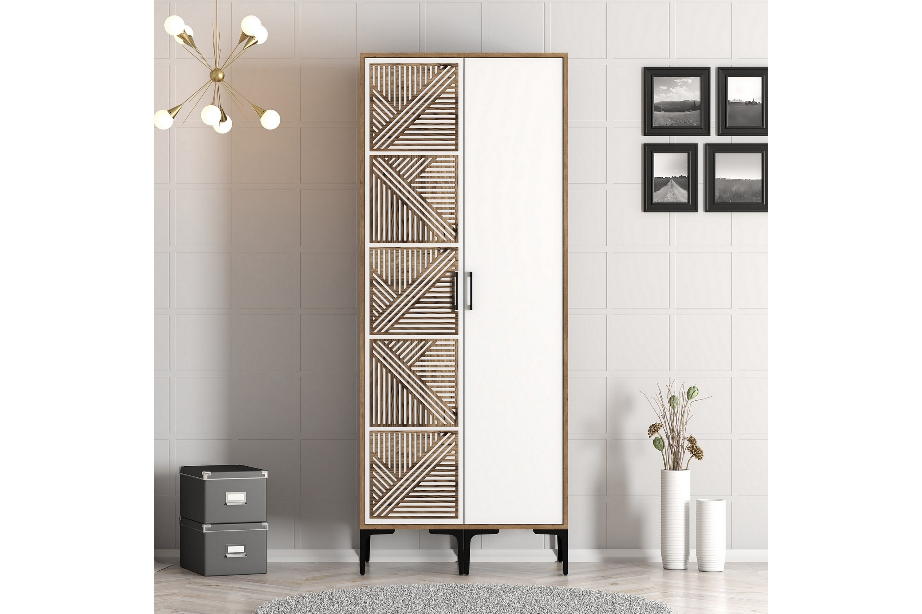 garderob kumsal 80 cm - brun/vit