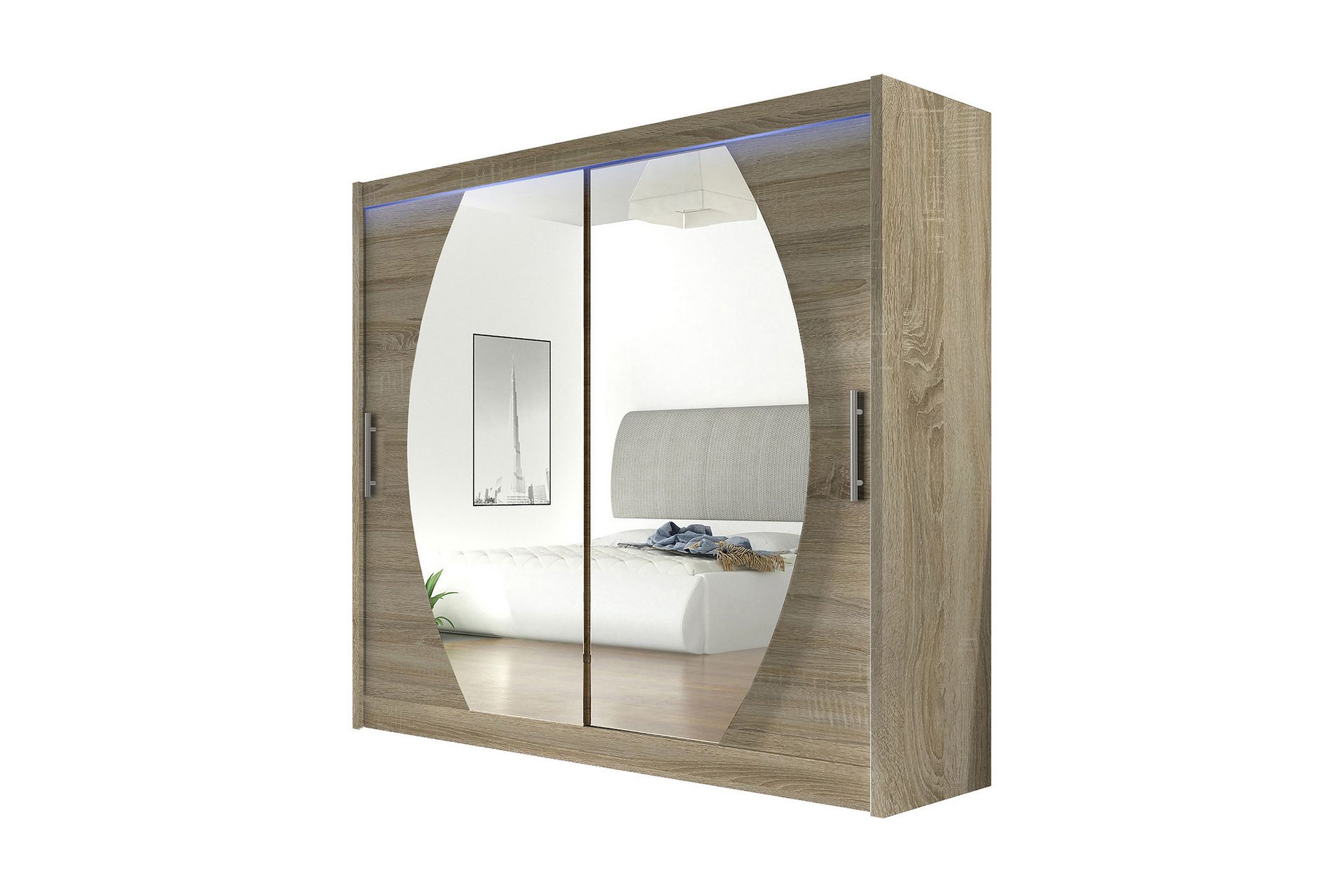 Garderob London 180x57x215 cm - BeigeVit