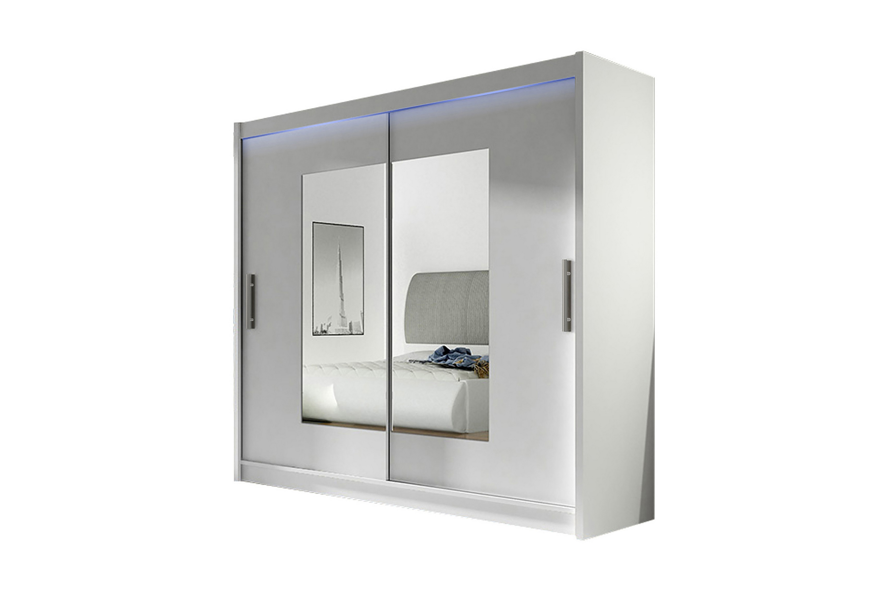 Garderob London 180x57x215 cm Vit