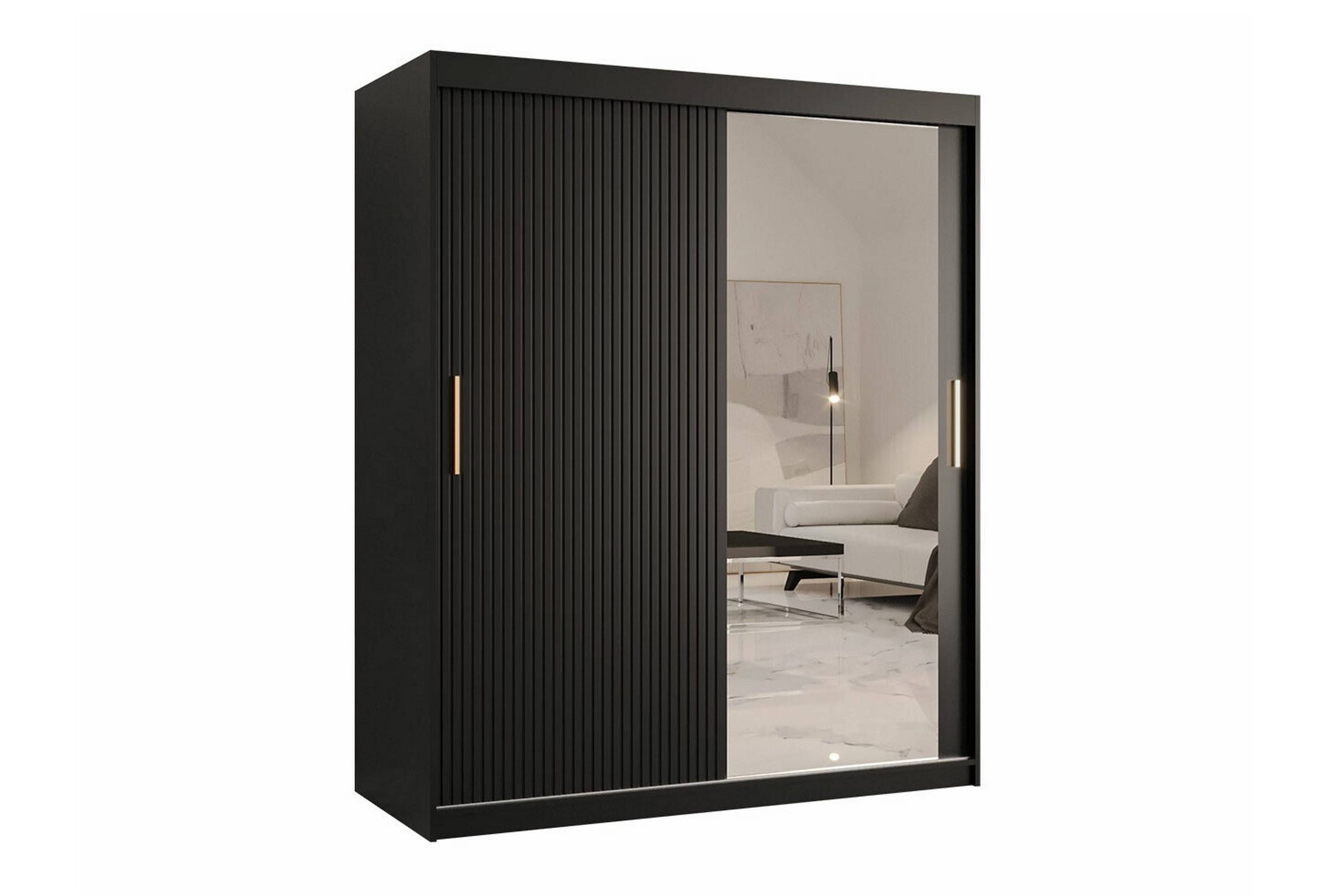 garderob m. spegel dunvegan - svart