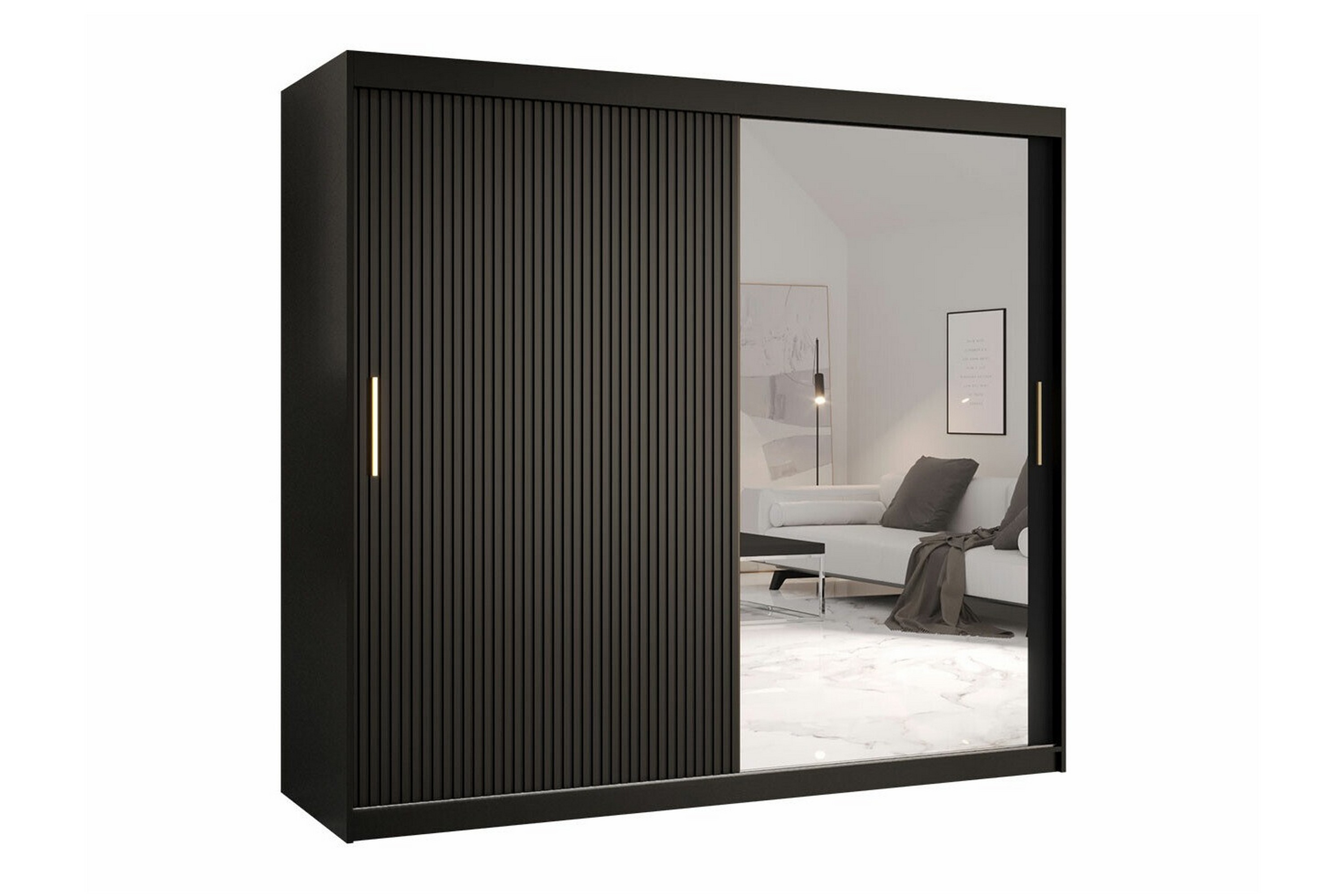 garderob m. spegel dunvegan - svart