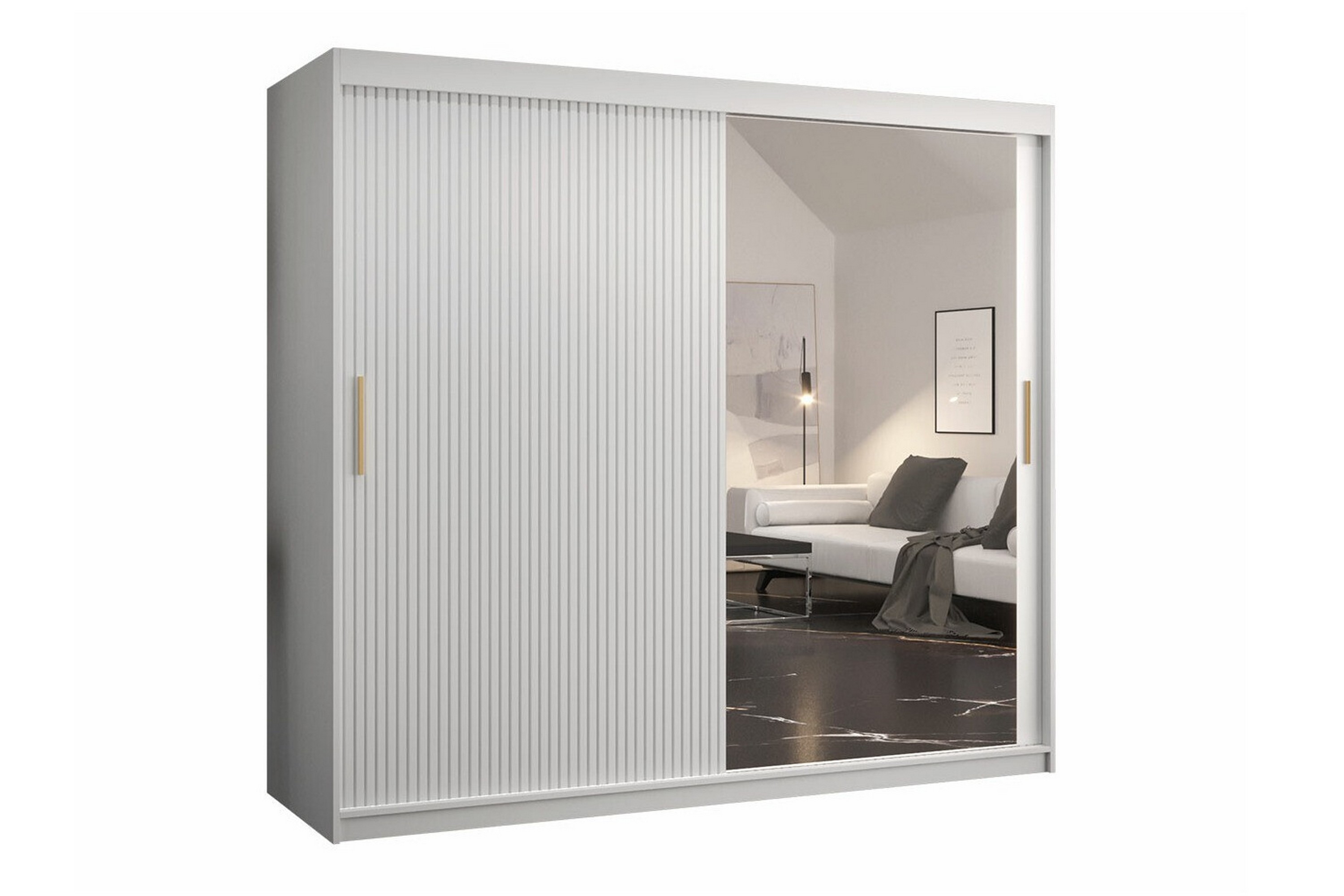 garderob m. spegel dunvegan - vit