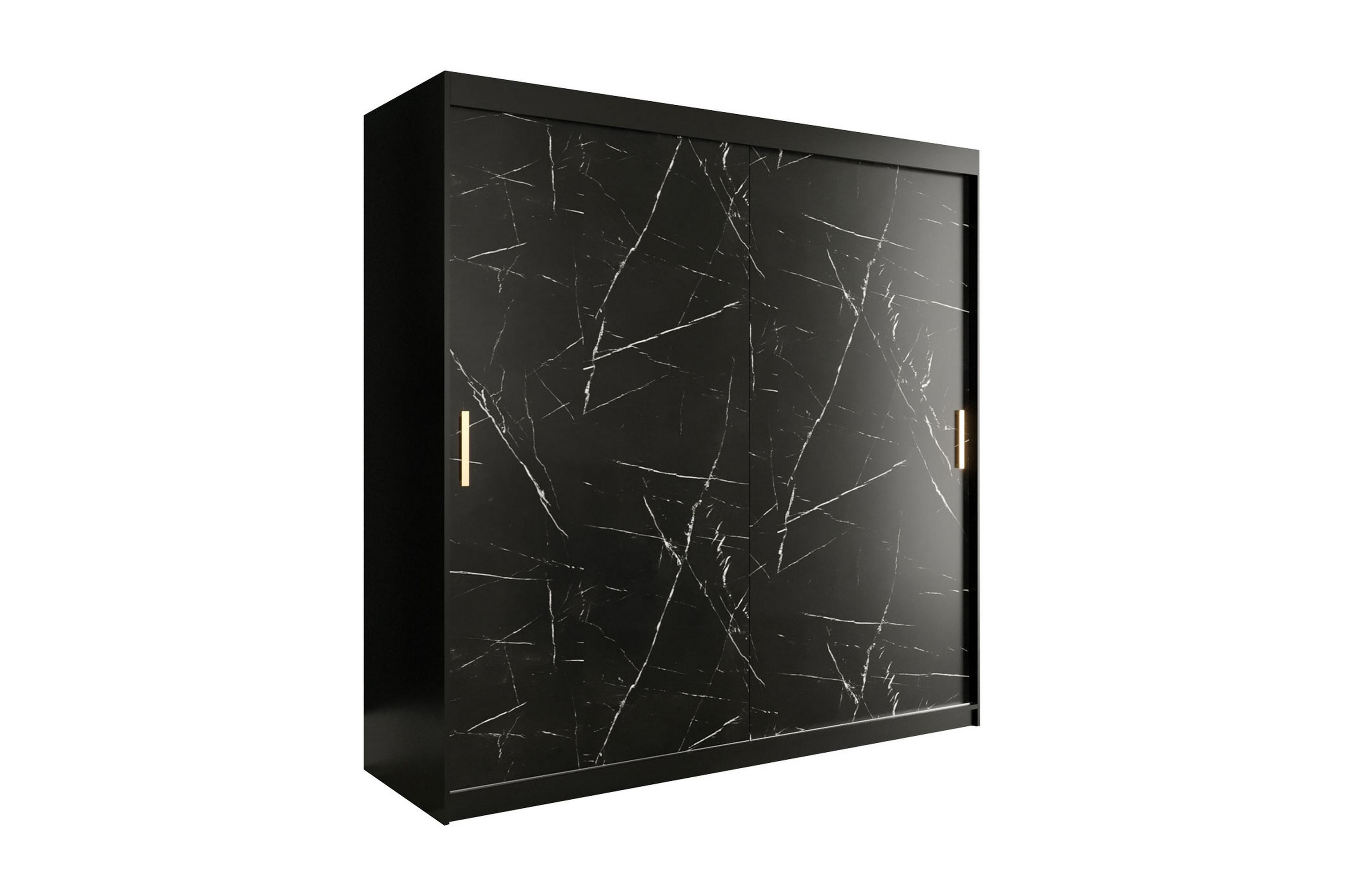 garderob marmesa 200 cm marmormönster - svart