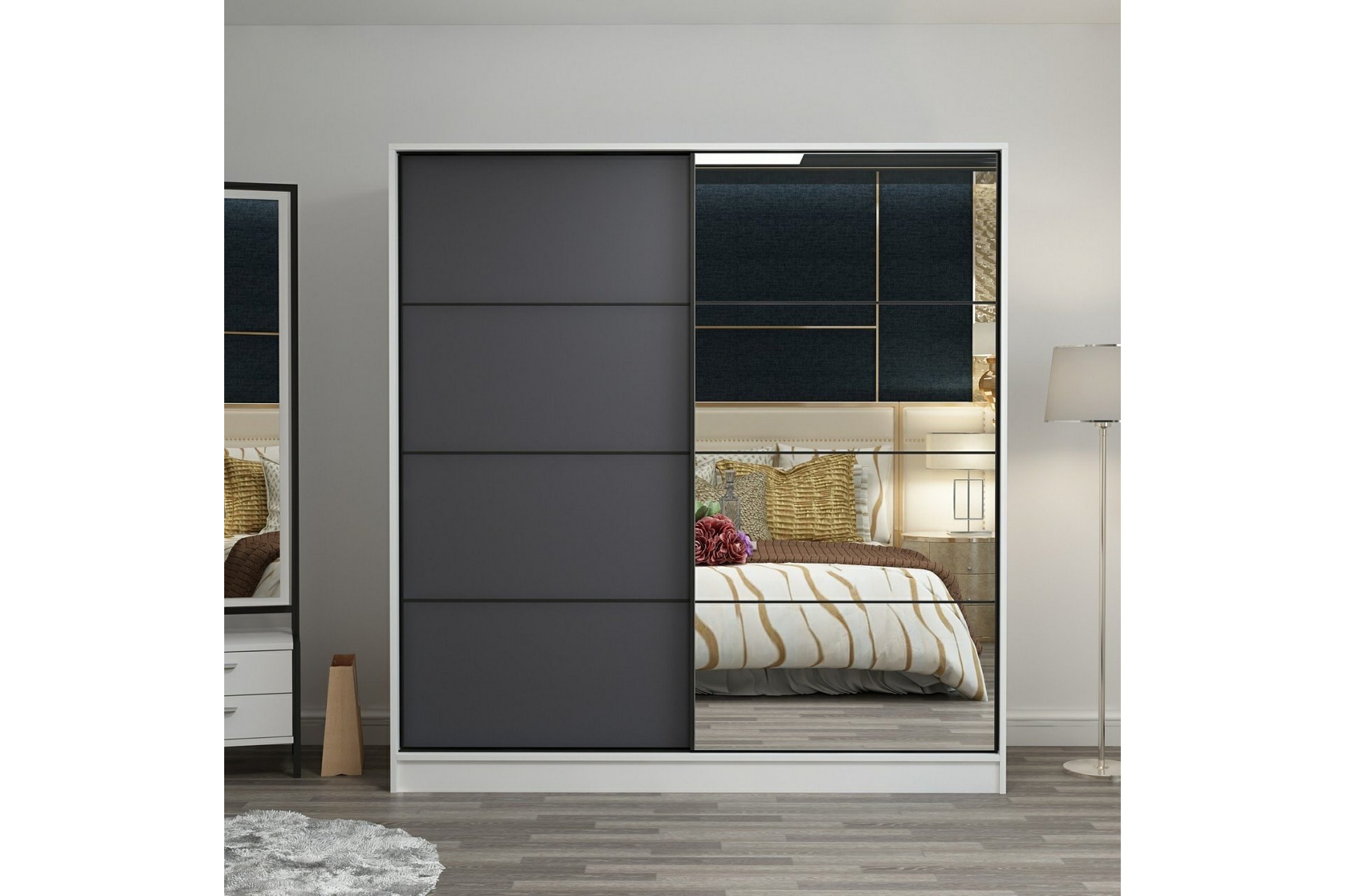 garderob med spegel cambrian - antracit