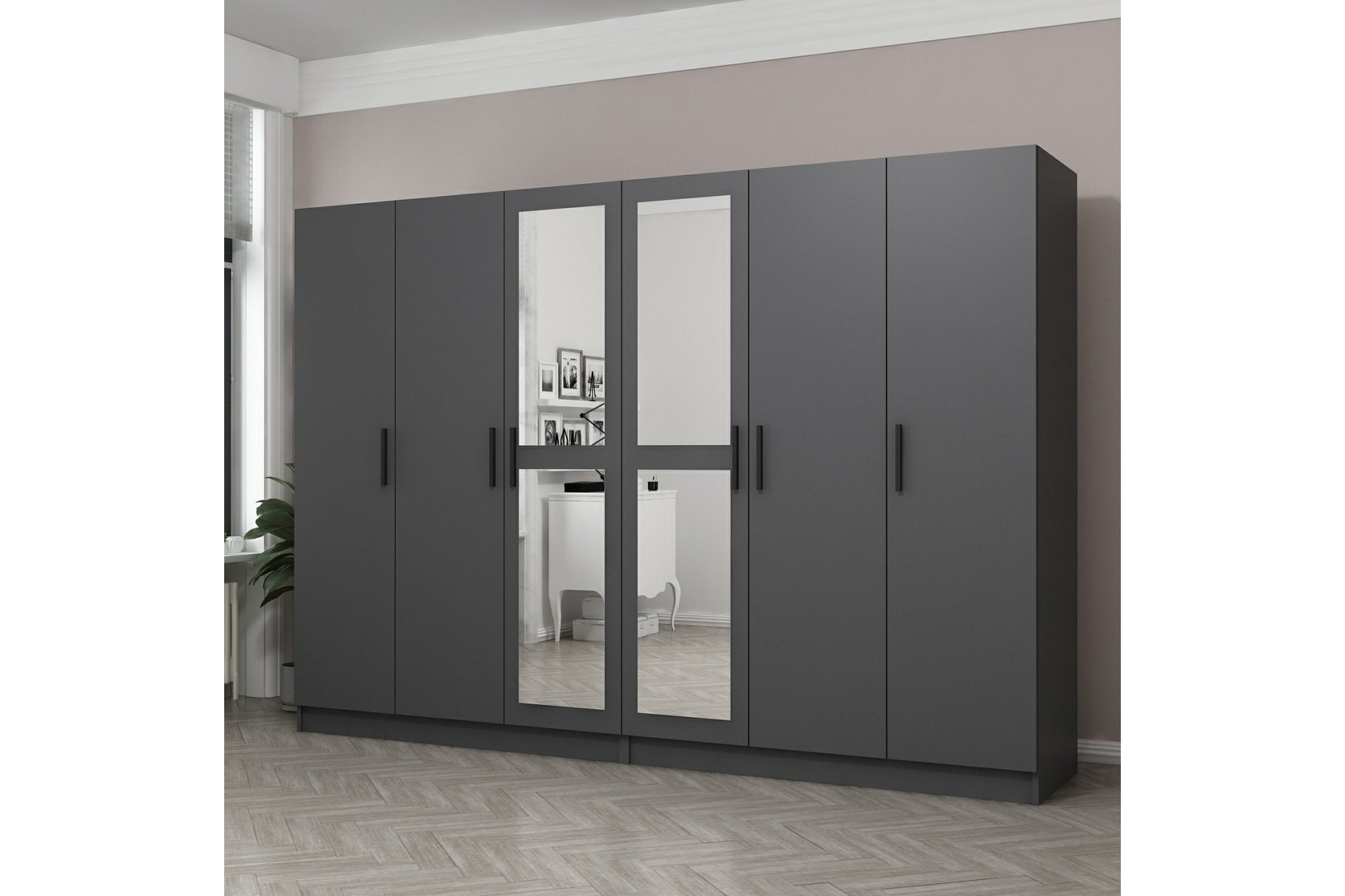 garderob med spegel cambrian - antracit