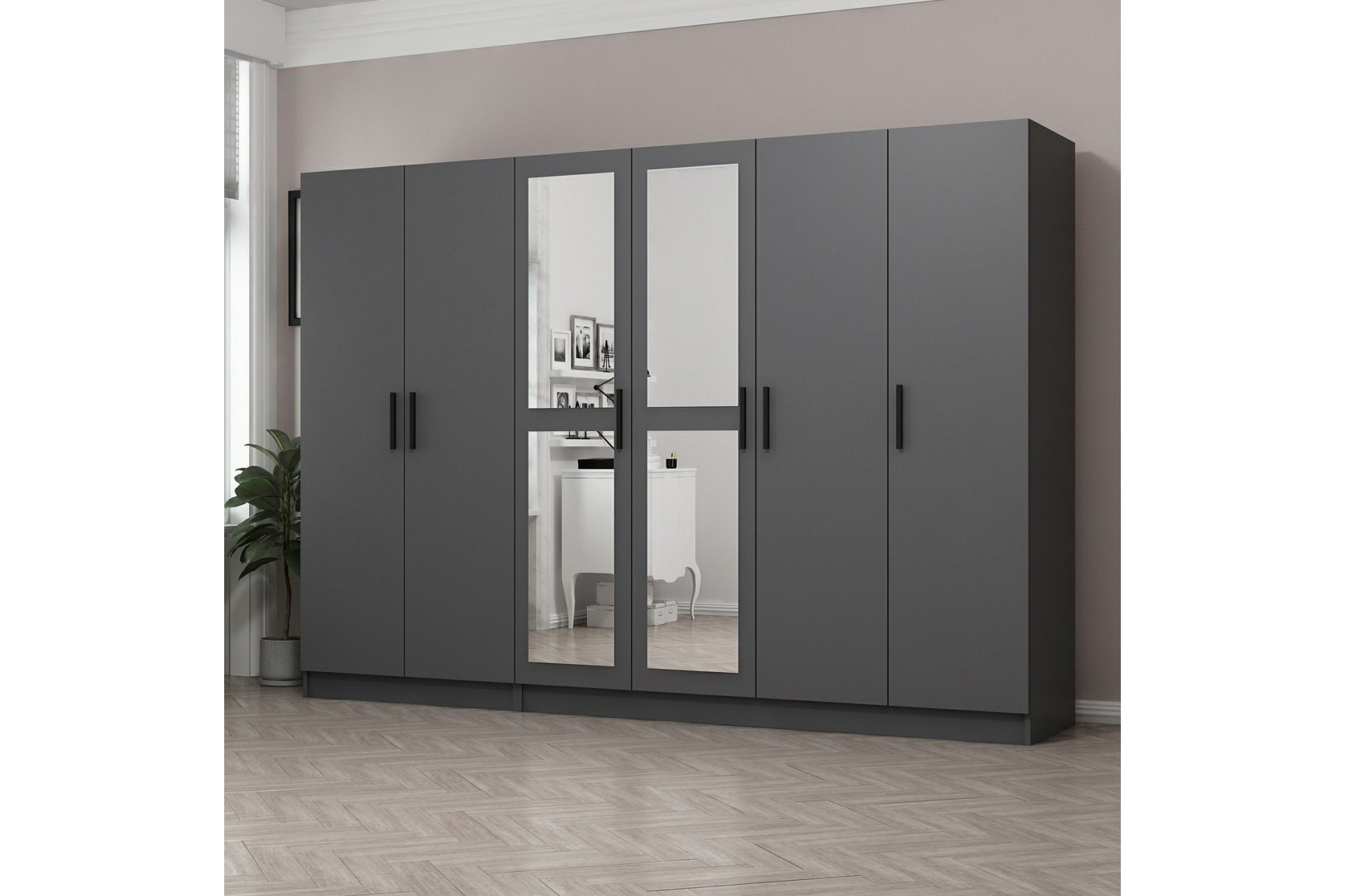 garderob med spegel cambrian - antracit