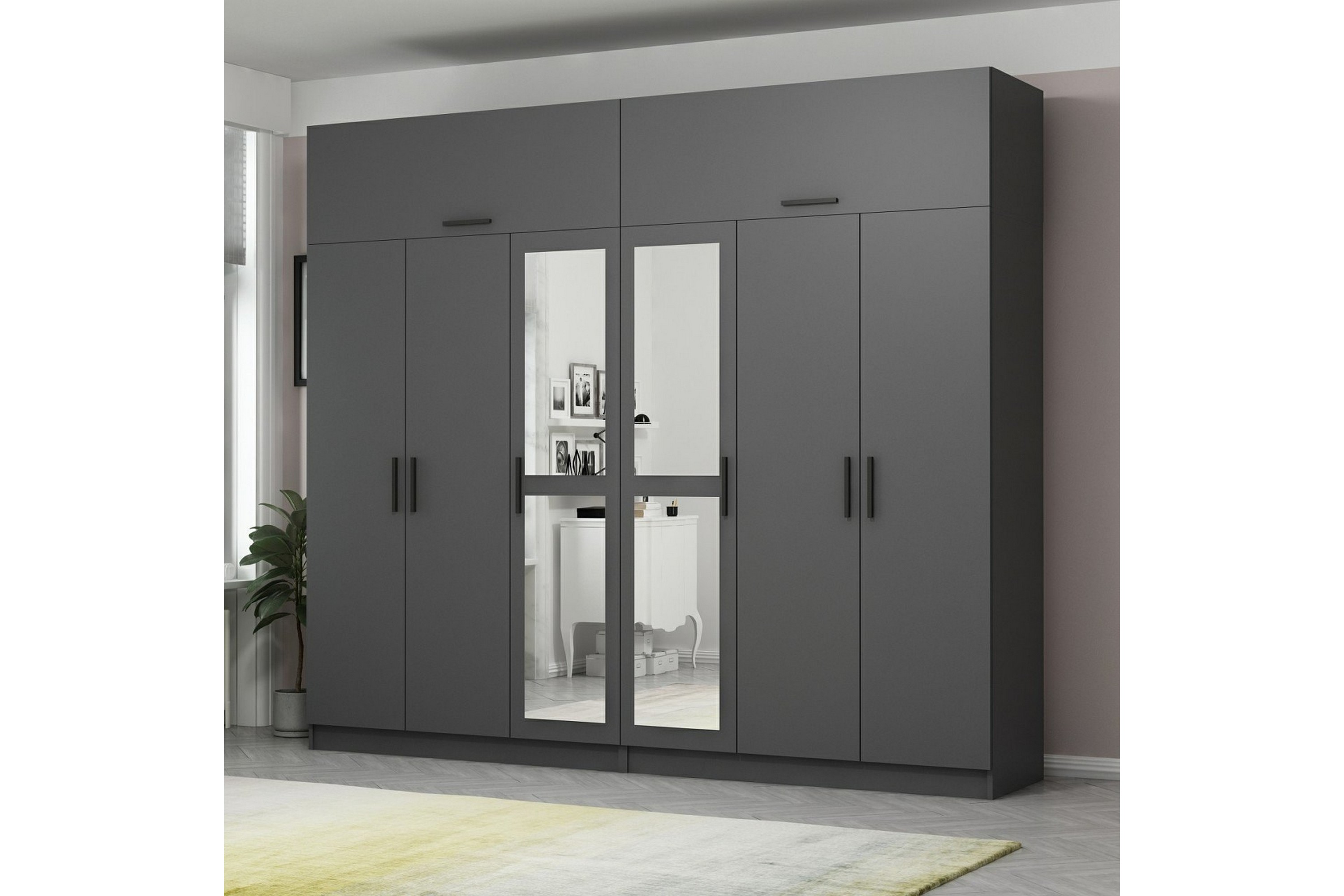 garderob med spegel cambrian - antracit