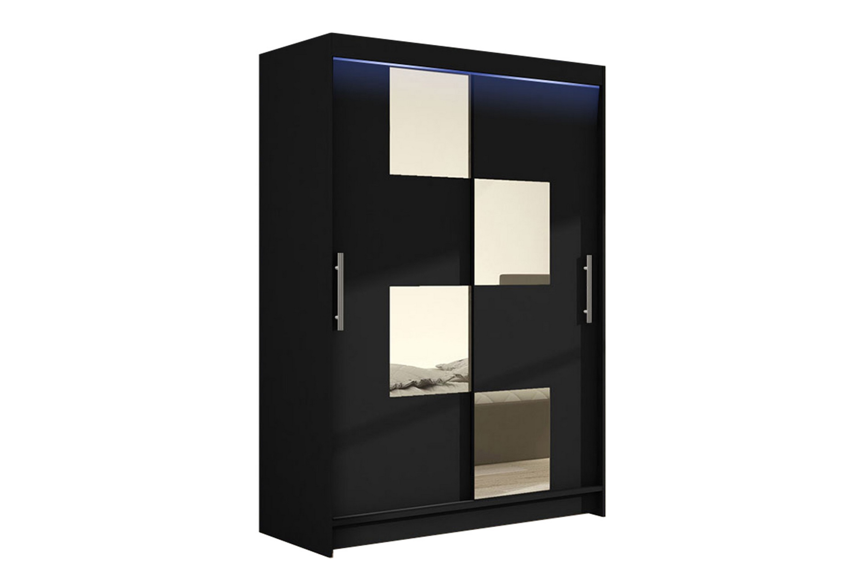 Garderob Miami 120x58x200 cm Beige/Svart/Vit