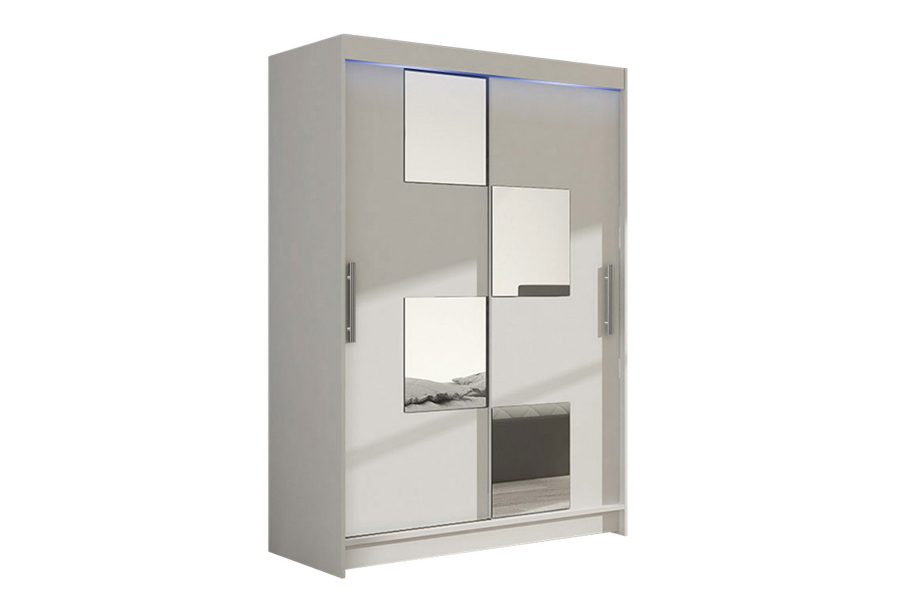 Garderob Miami 120x58x200 cm Beige/Vit