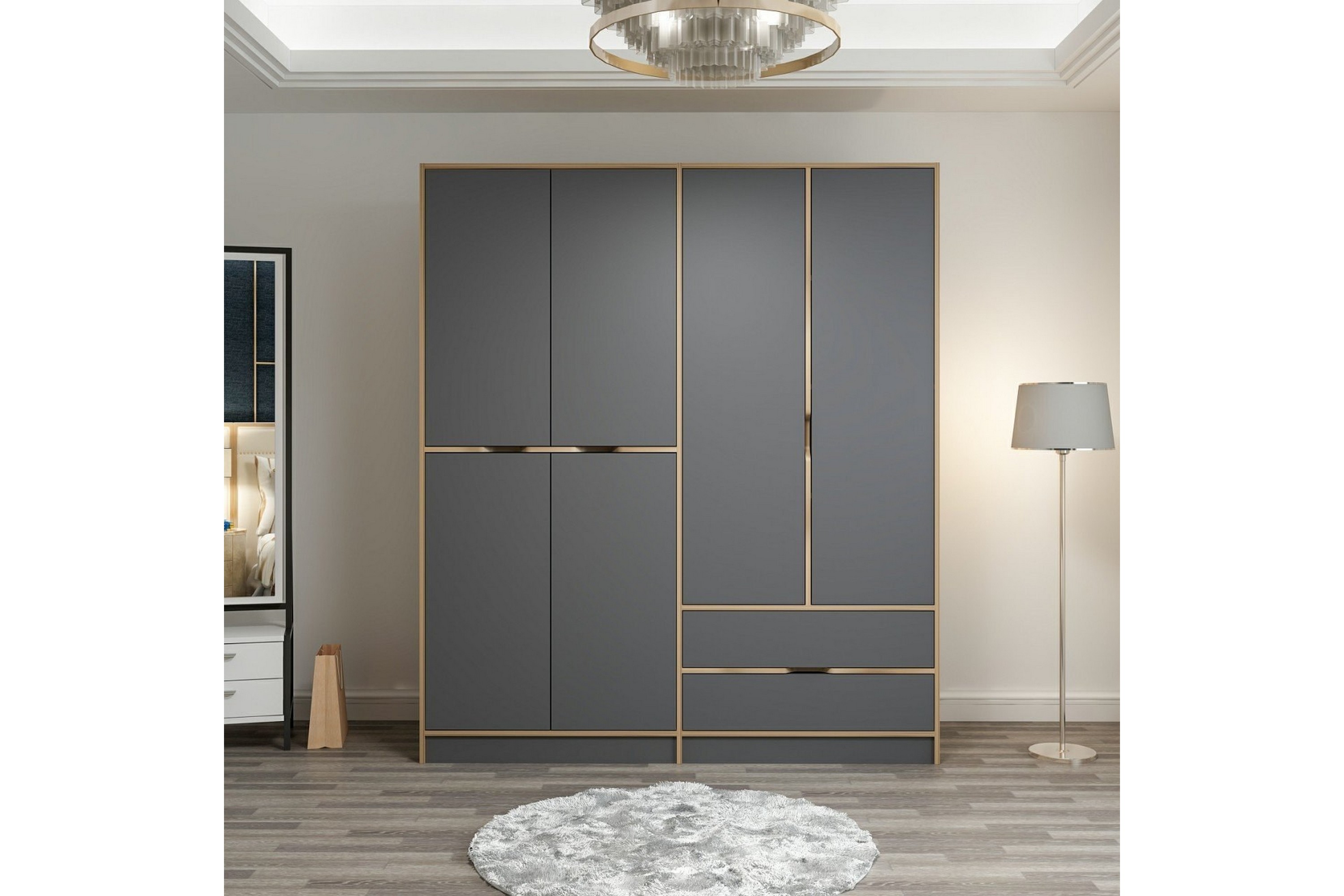 garderob munna 180 cm - grå