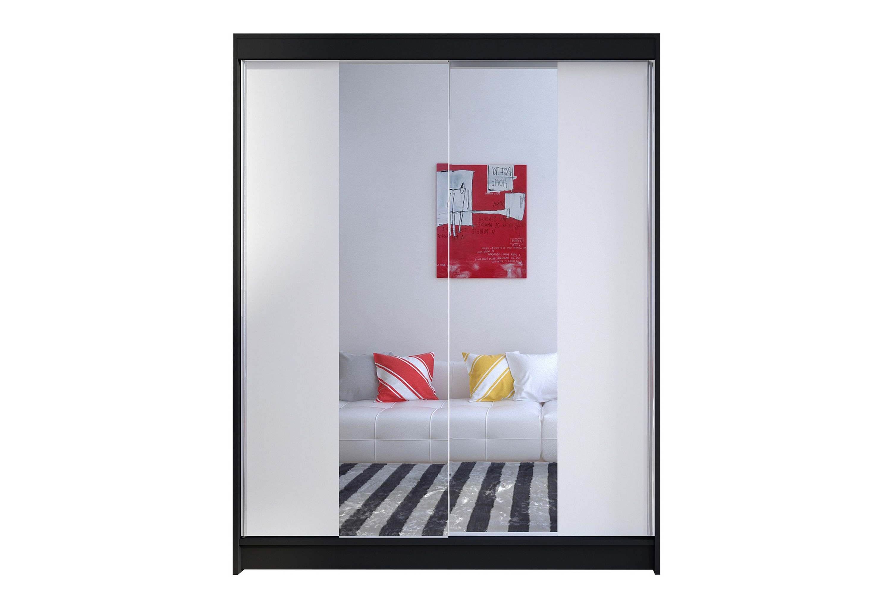 Garderob Richmond 150x58x200 cm Vit/Svart