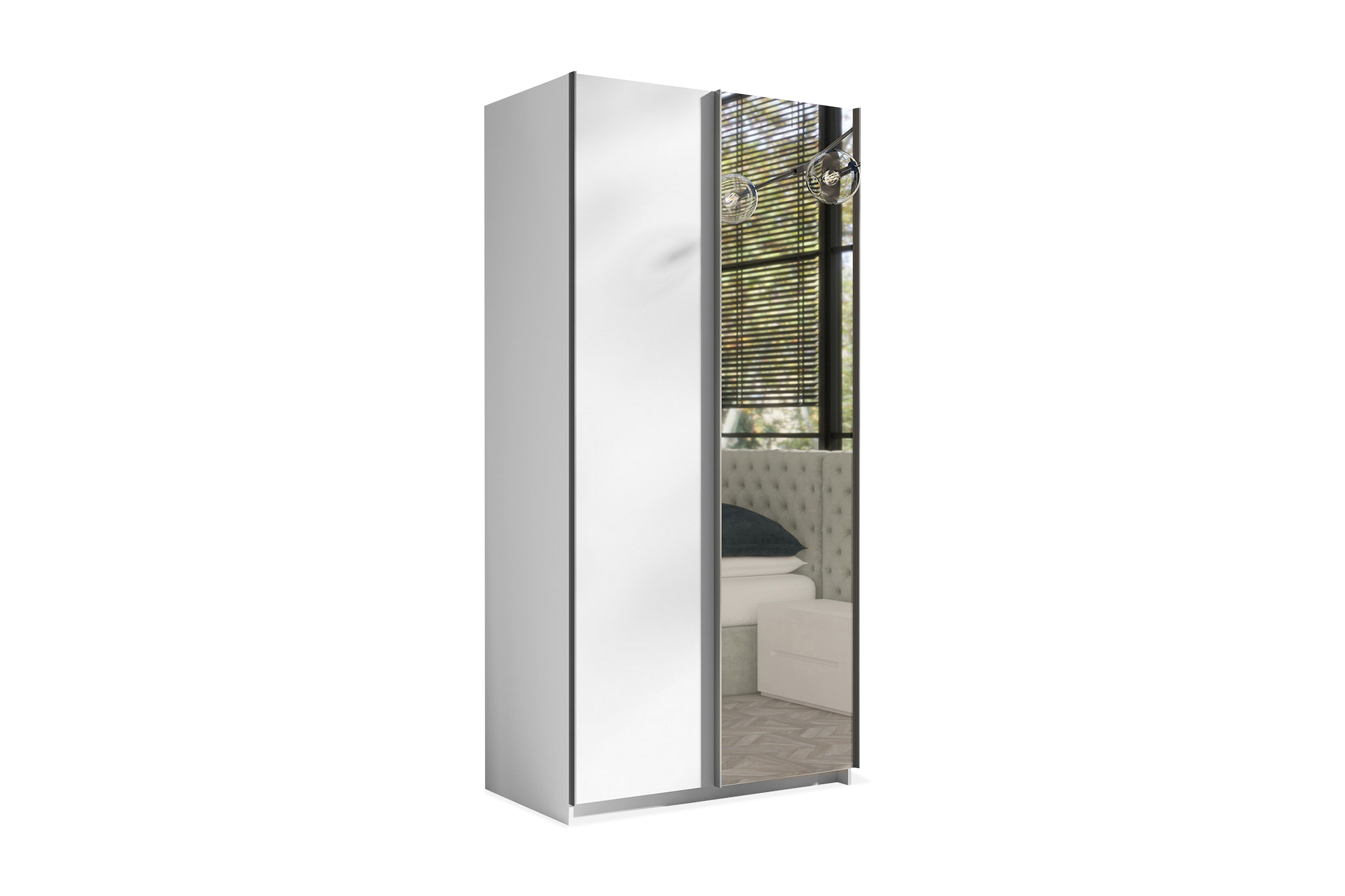 Garderob Rick 100x64x216 cm Vit