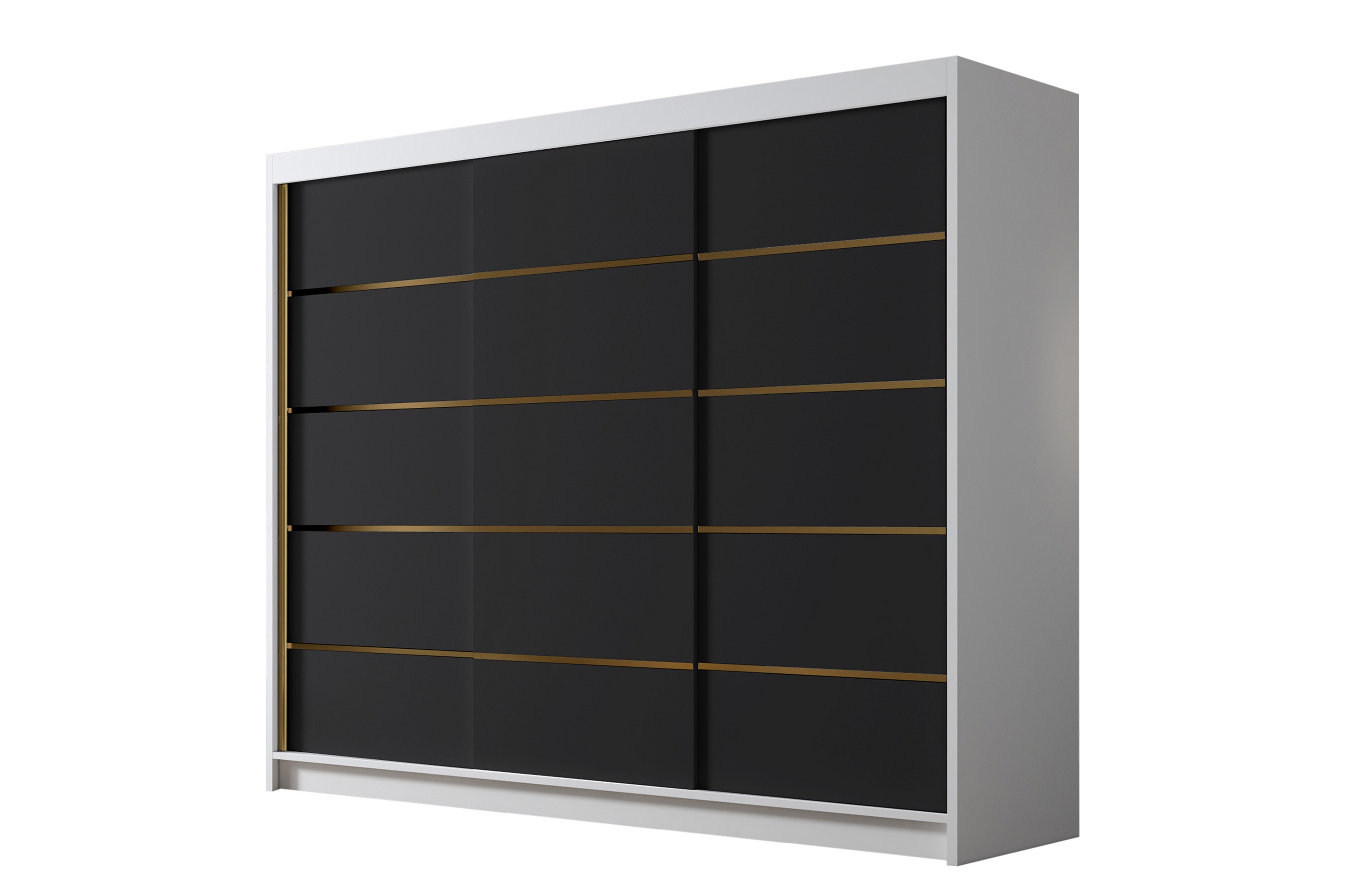 Garderob Samisia 250x215 cm Svart/Vit
