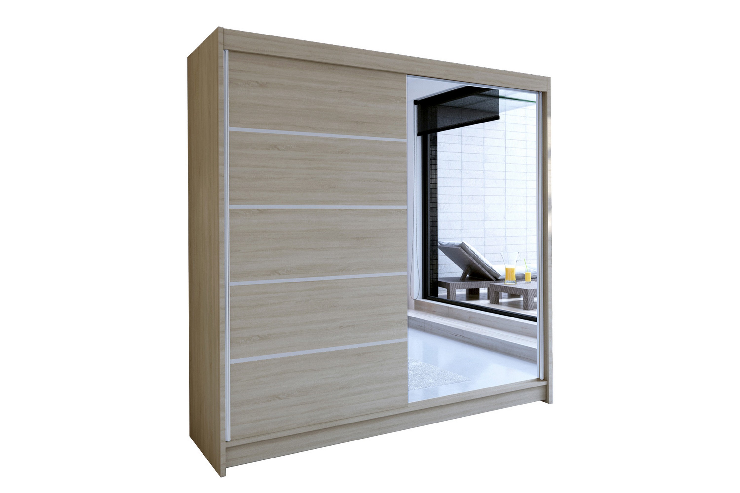 Garderob Talin 58x180 cm LED-belysning Ek