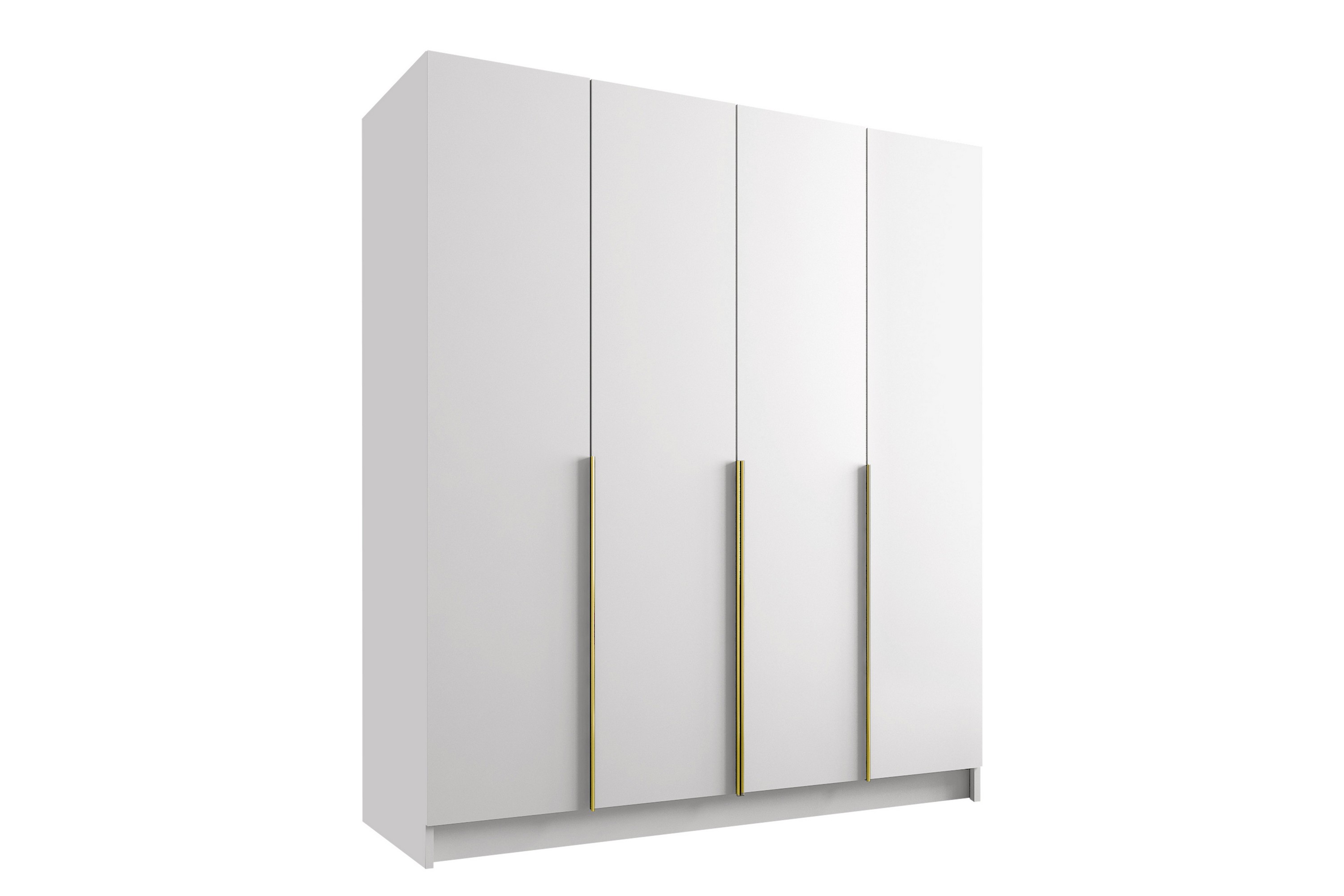 Garderob Vadstena 200 cm Vit/Guld