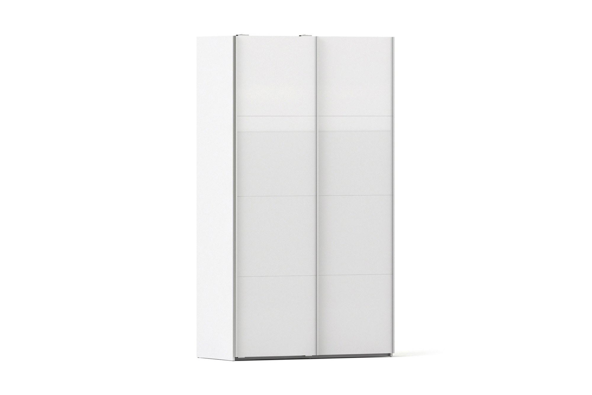 Garderob Verona 122 cm 2 Högglansdörrar 2 Hyllor Vit Tvilum
