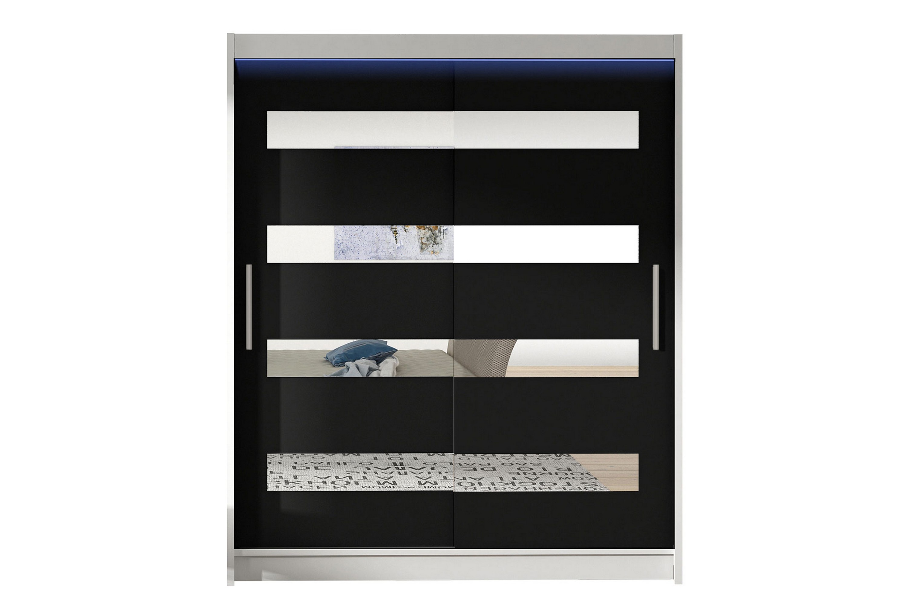 Garderob Presto 58x150 cm LED-belysning Vit/Svart