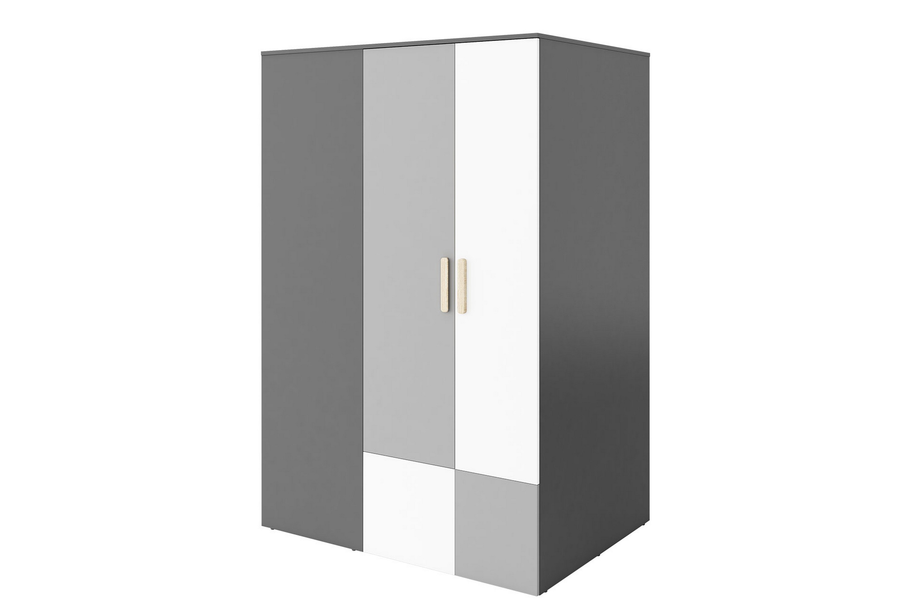 garderob pok 130x93x193 cm - grå/svart/vit