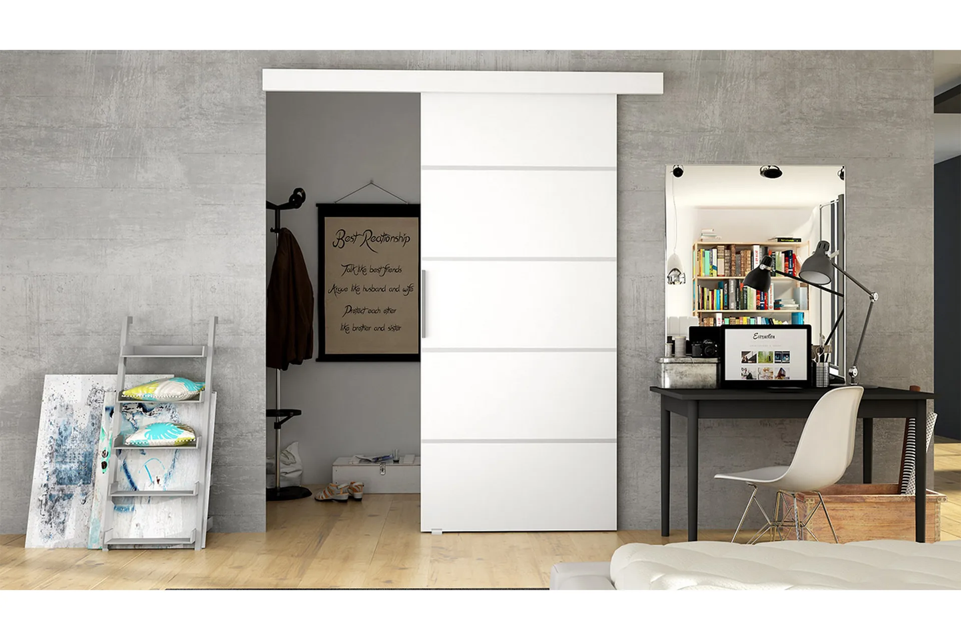 skjutdörr nemanja 86x205 cm - vit