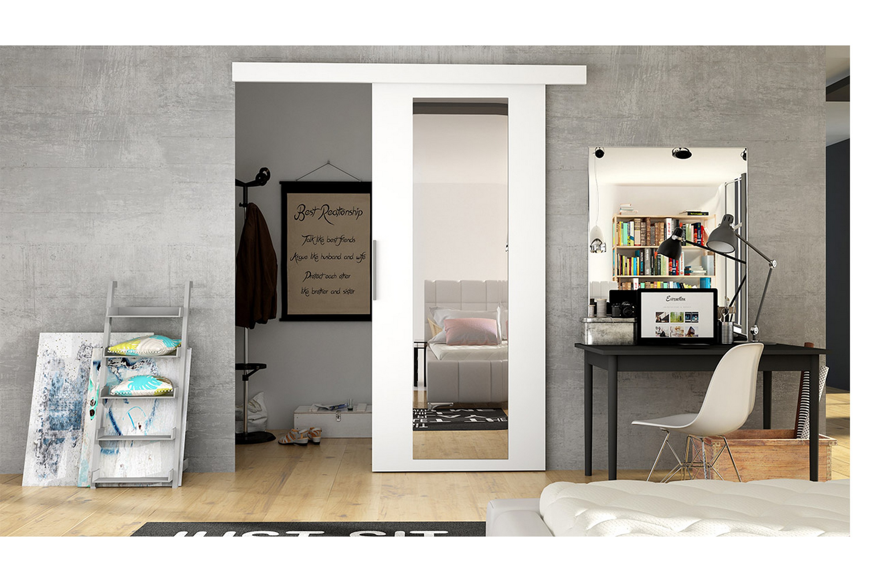 skjutdörr nemanja 86x205 cm - vit